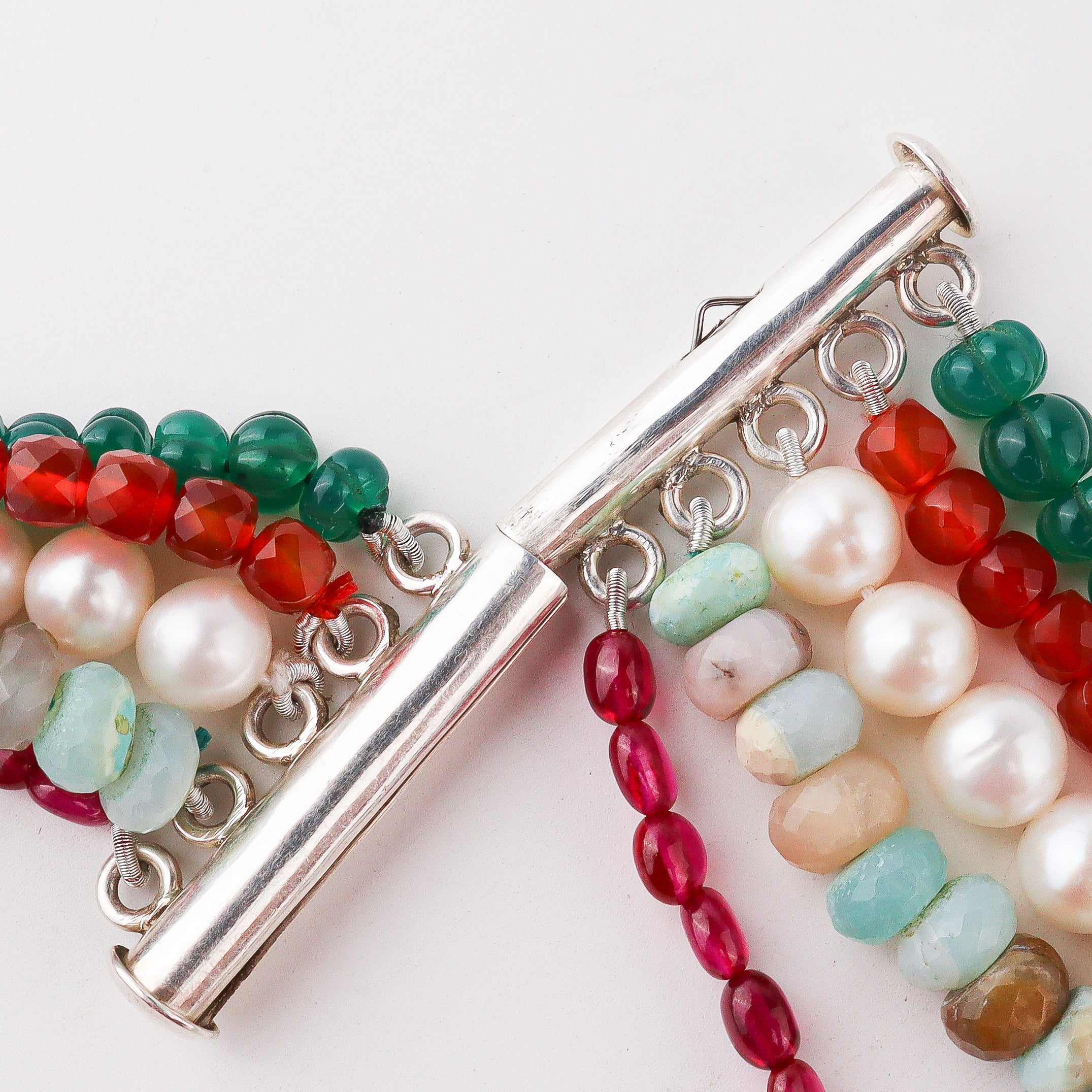 Luxe semi precious stone and pearl necklace festive look