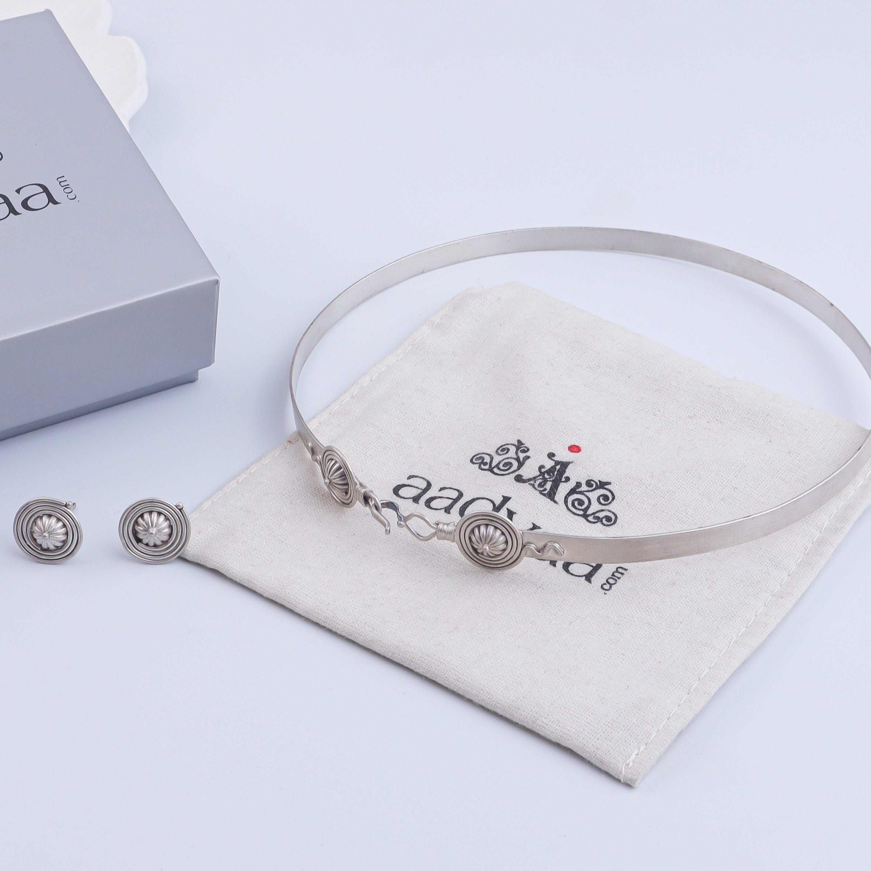 Chitaak – Dome Motif Choker Necklace | Oxidised Silver | (Made to Order)