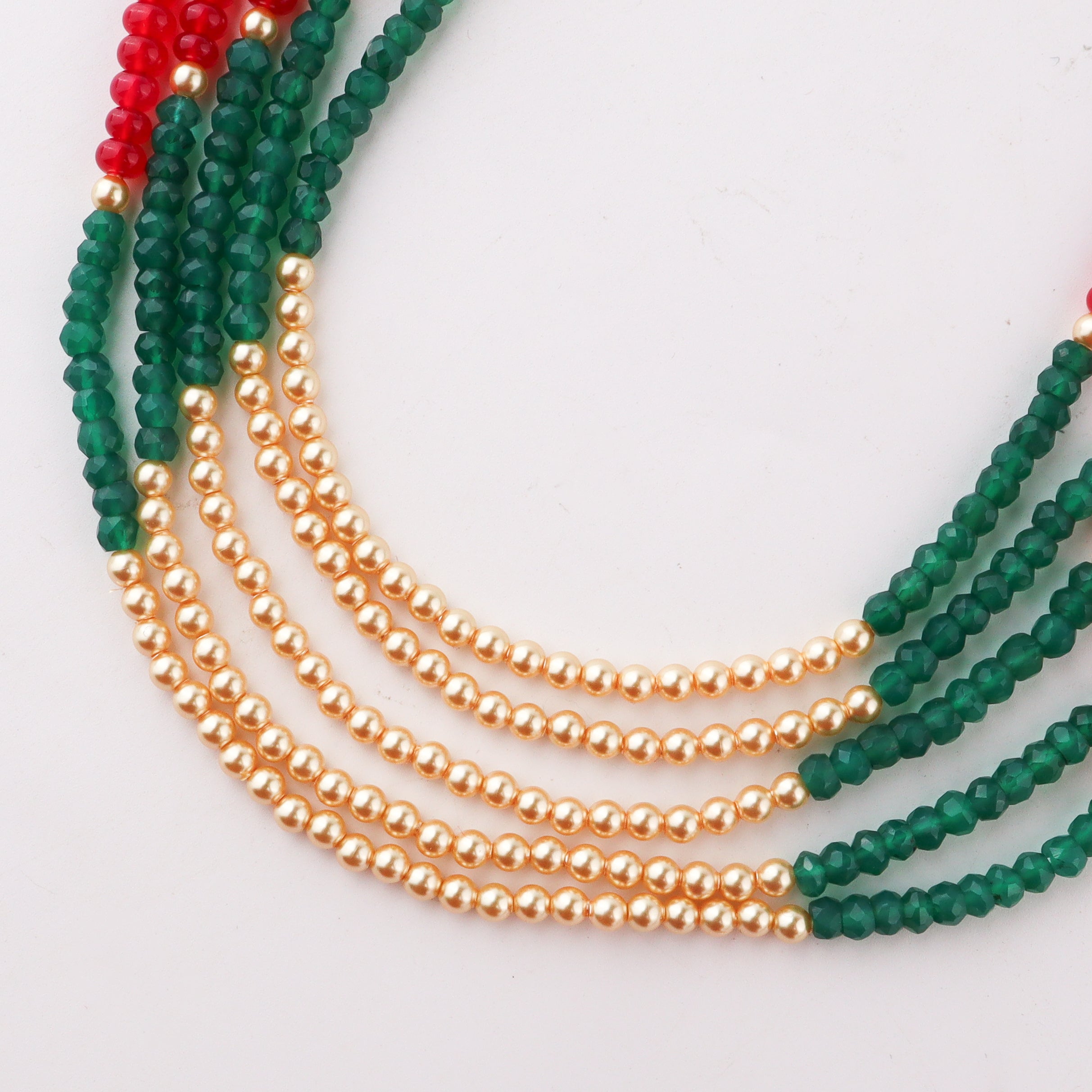 Handcrafted luxe silver necklace with semi precious stones and pearls