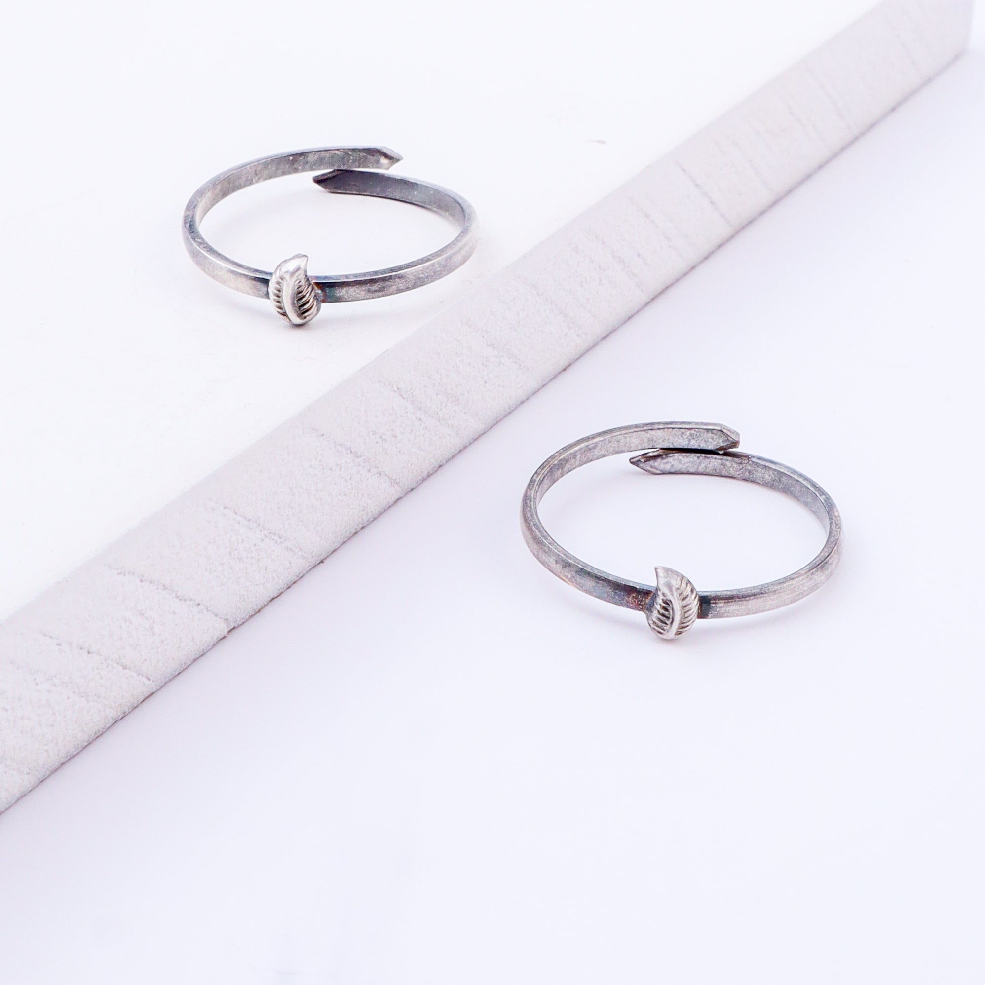 Tiny Silver Adjustable Leaf Toe Ring