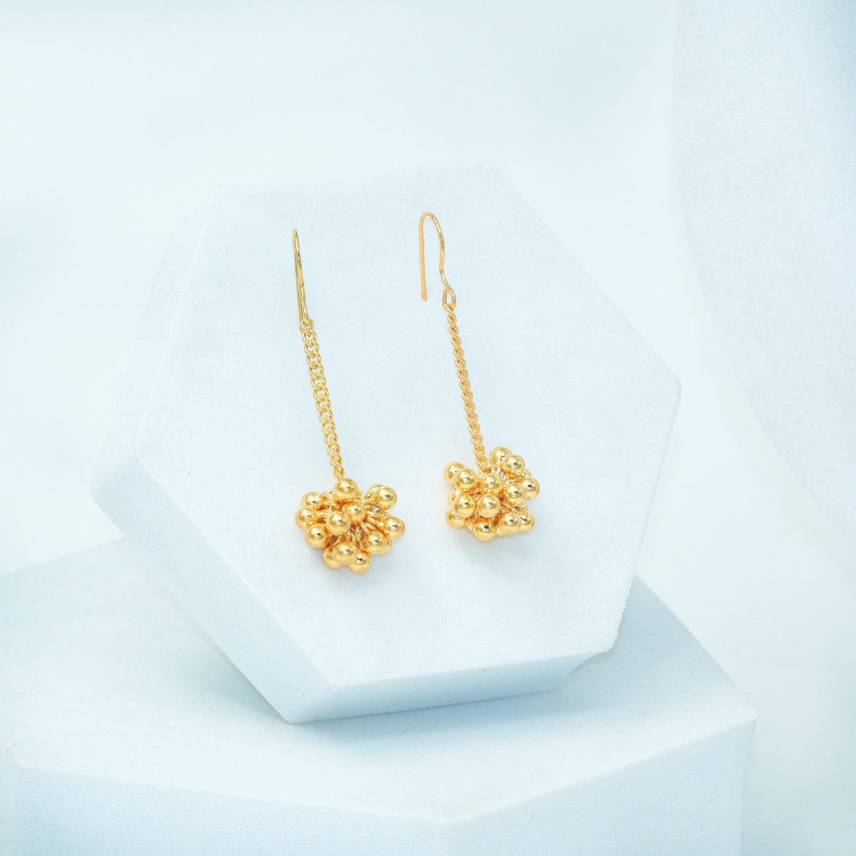 Silver Ghungroo Bunch Earring (Gold Plated)