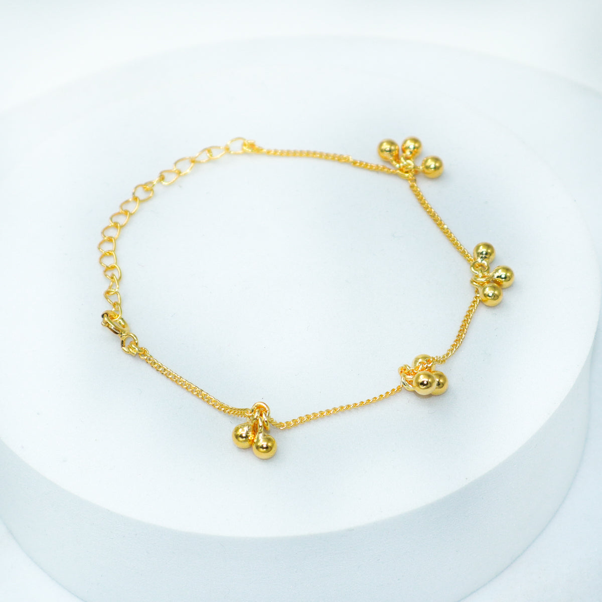 Silver Ghungroo Bunch Bracelet (Gold-Plated)