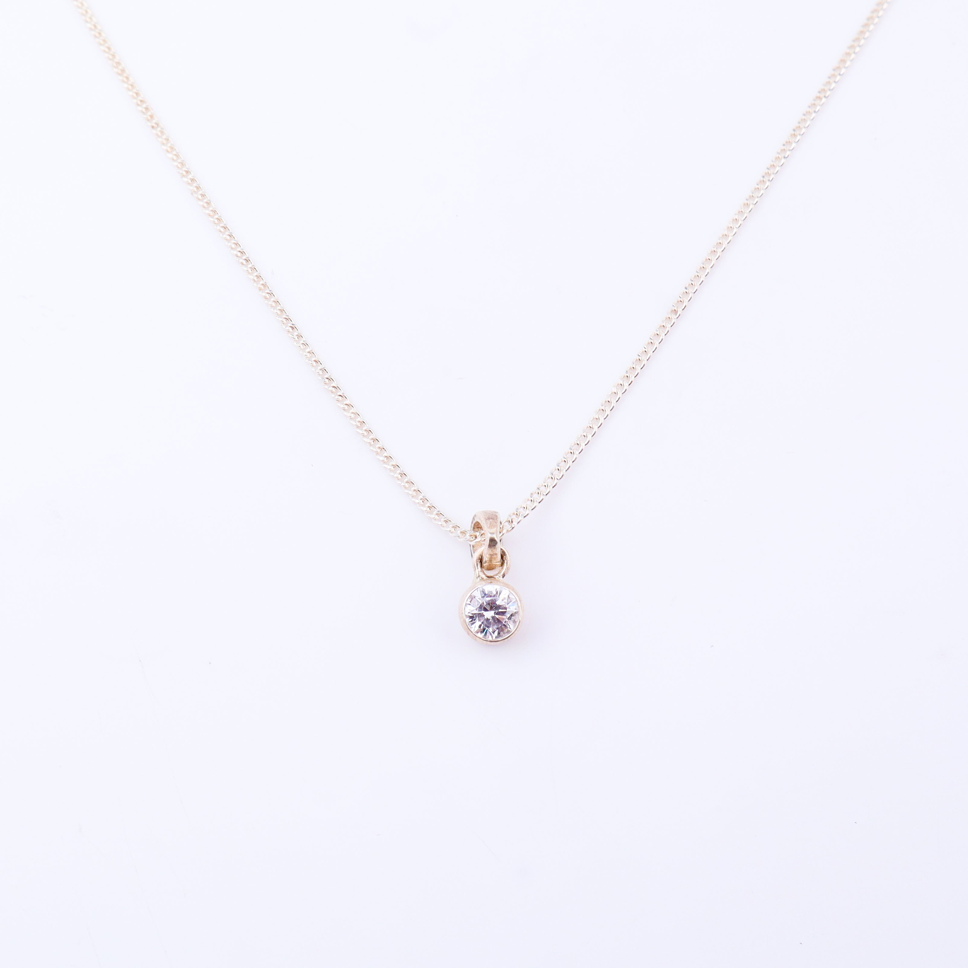 Single CZ  Pendant (Without Chain) | 92.5 Silver