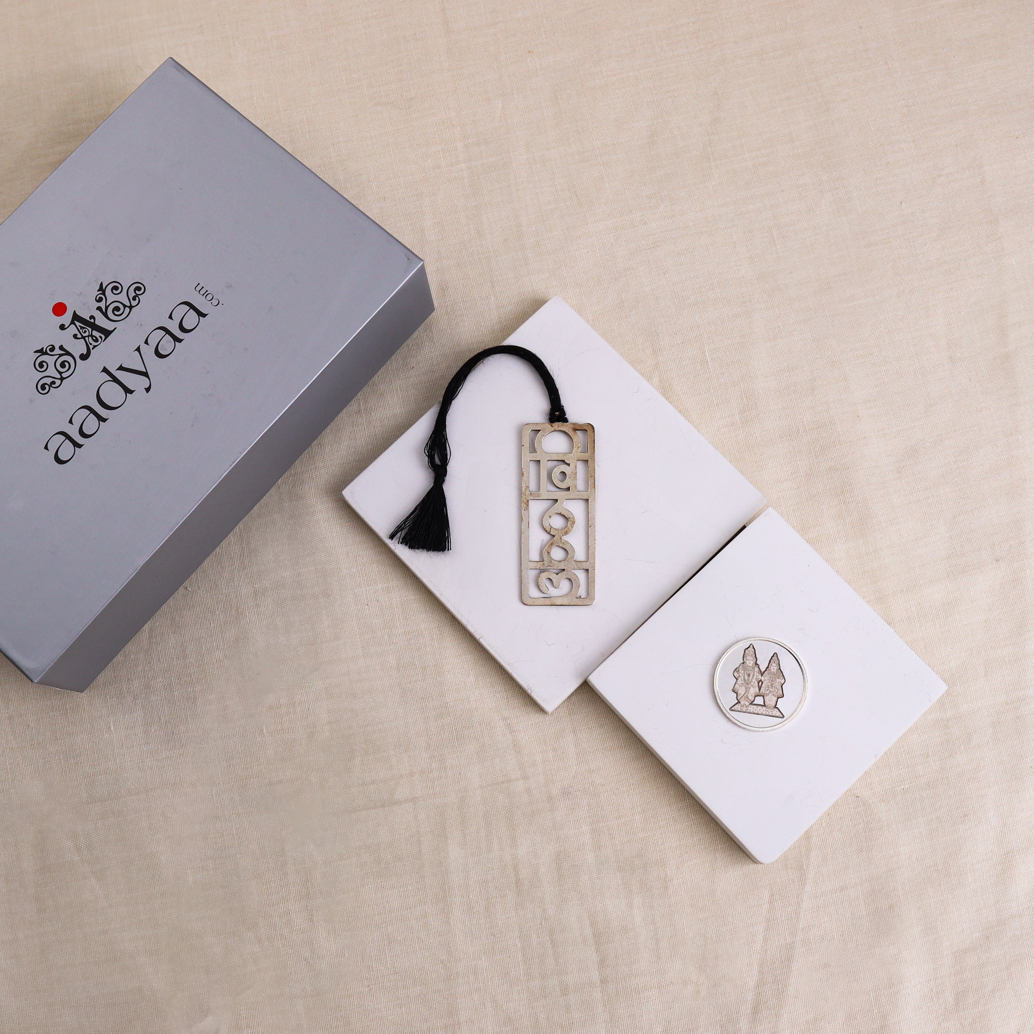 Silver Gift Set : Vitthal Bookmark and Silver Vitthal Rukmini Coin 5gm