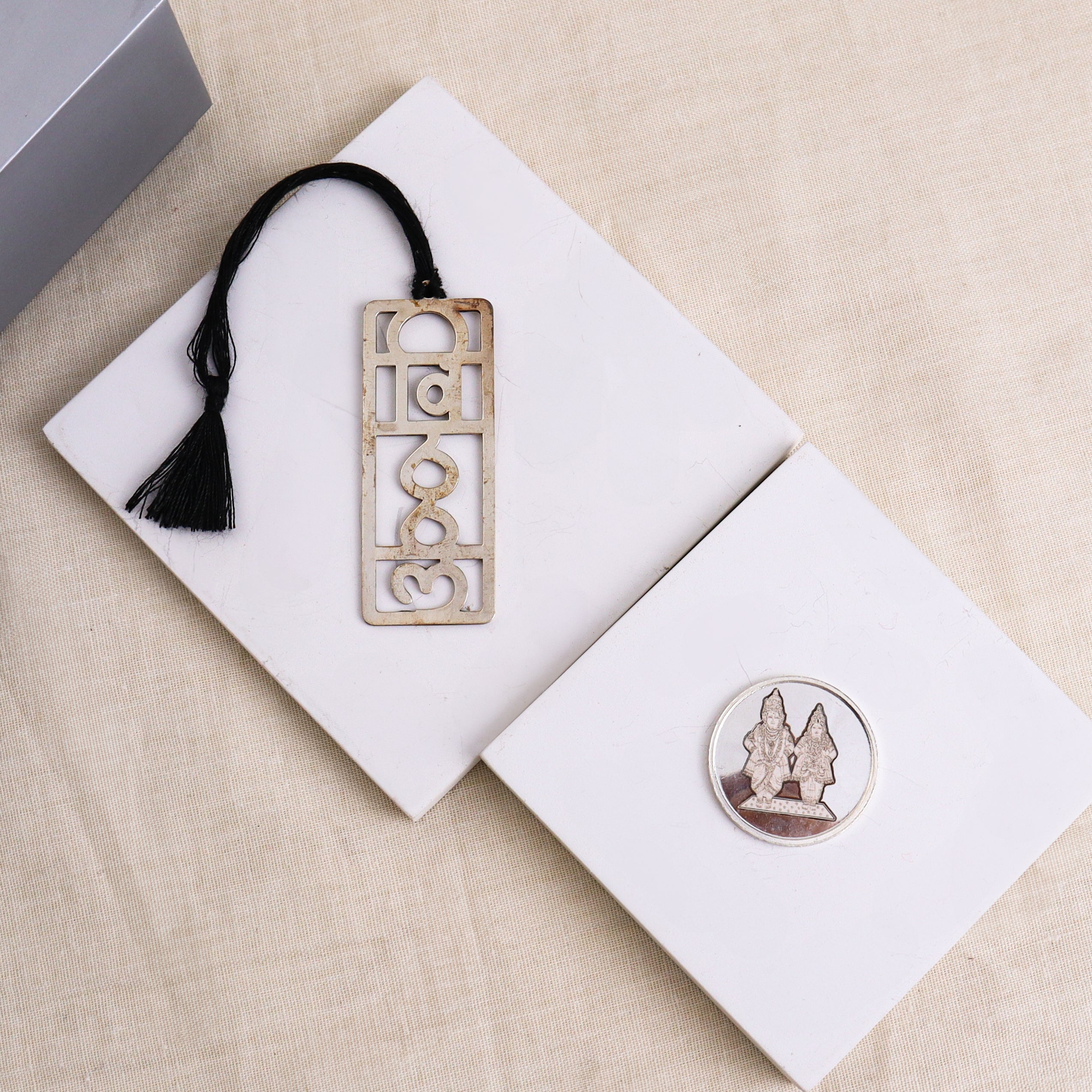 Silver Gift Set : Vitthal Bookmark and Silver Vitthal Rukmini Coin 5gm