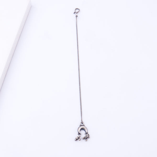 Silver Chandrakor Ghungroo Motif Maang Tika
