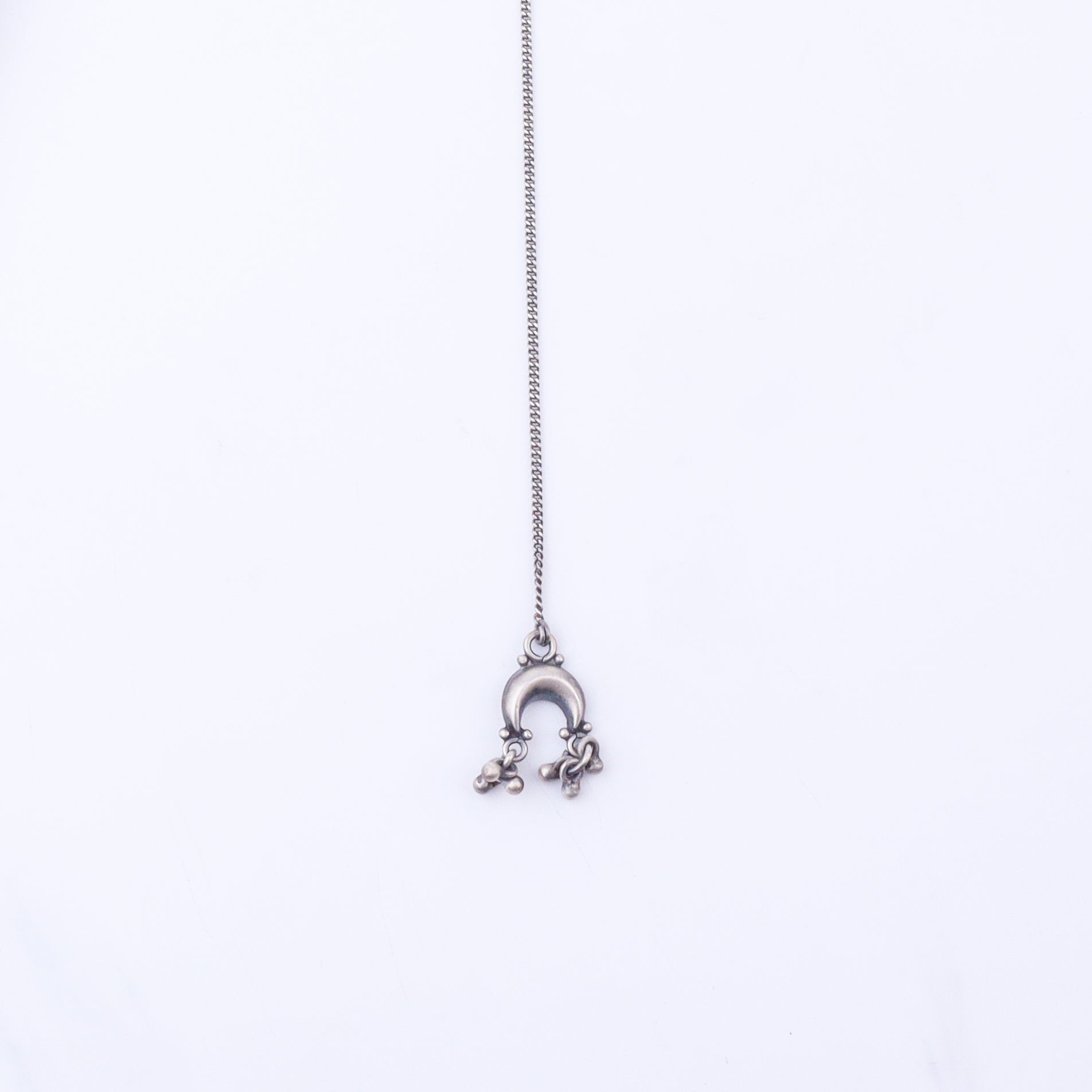 Silver Chandrakor Ghungroo Motif Maang Tika