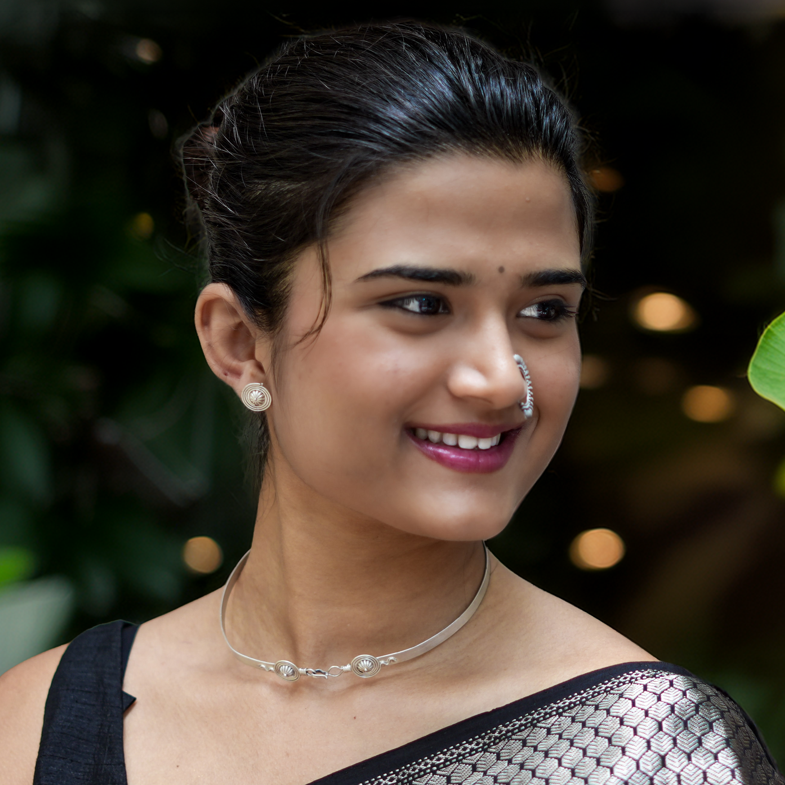 Chitaak – Dome Motif Choker Necklace | Oxidised Silver | (Made to Order)