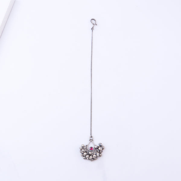 Silver Ghungroo Maang Tika