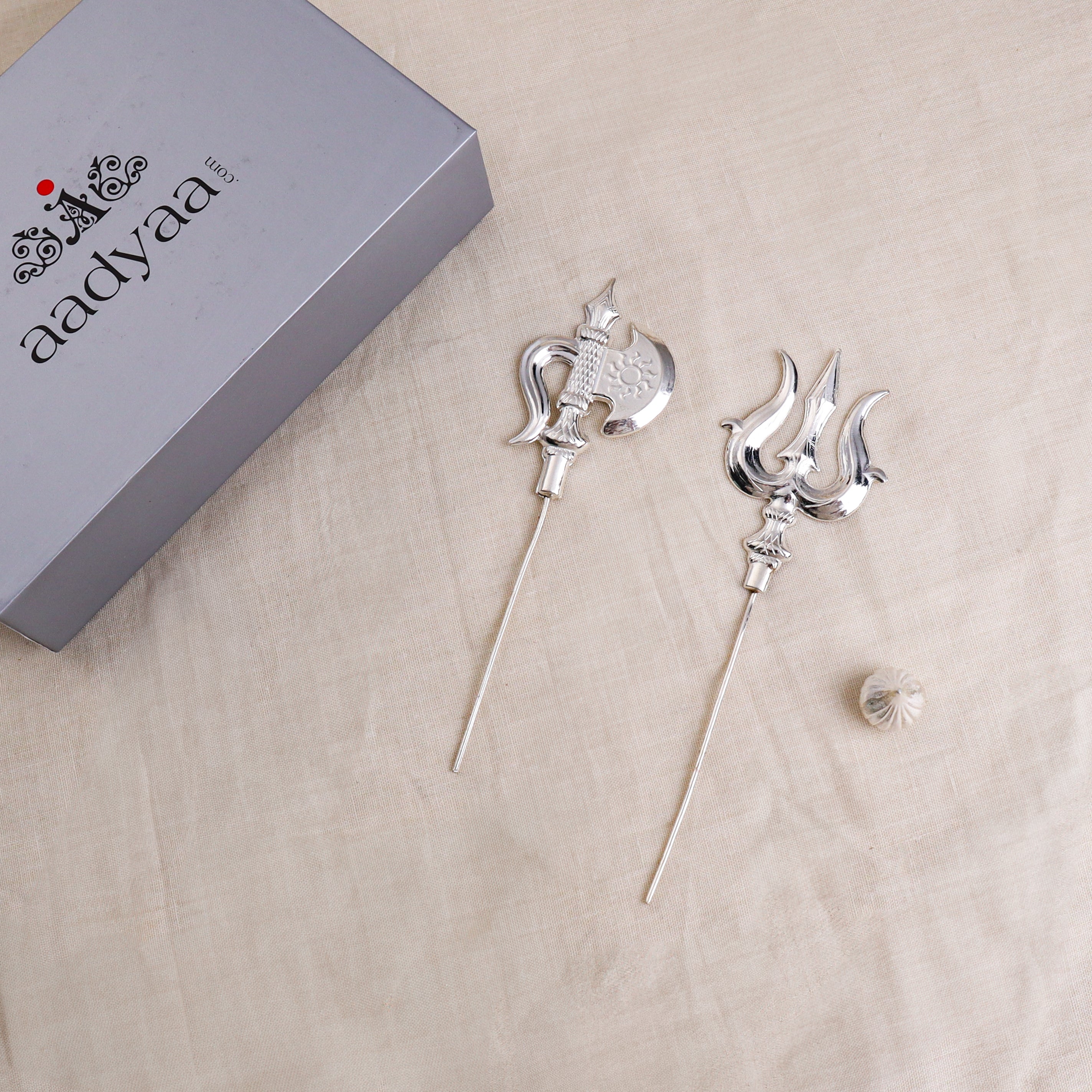 Silver Gift Set : Big Trishul ,Parshu, and Small Modak
