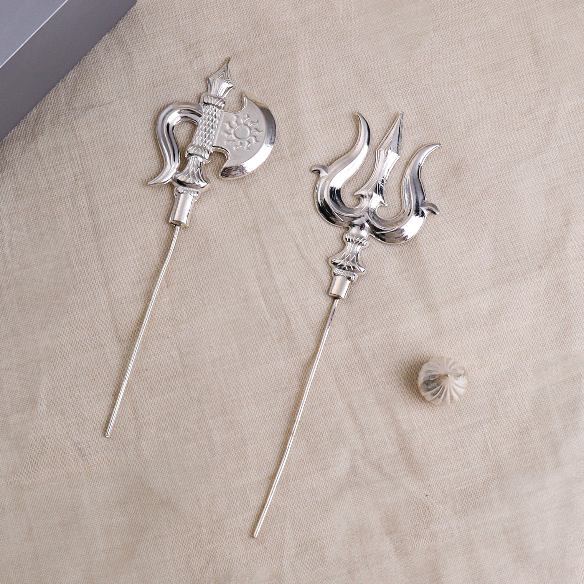 Silver Gift Set : Big Trishul ,Parshu, and Small Modak