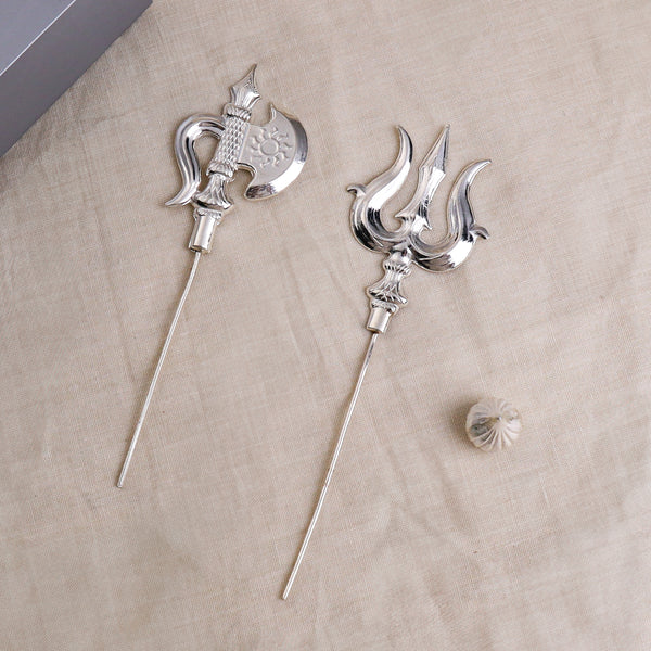 Silver Gift Set : Big Trishul ,Parshu, and Small Modak