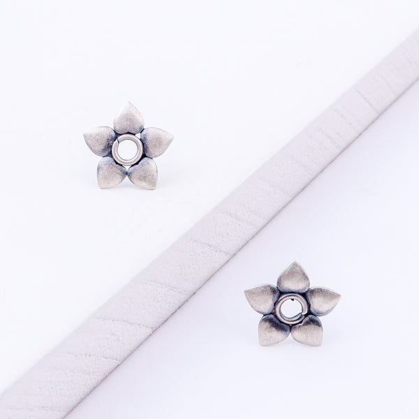 Silver Flower Motif Studs