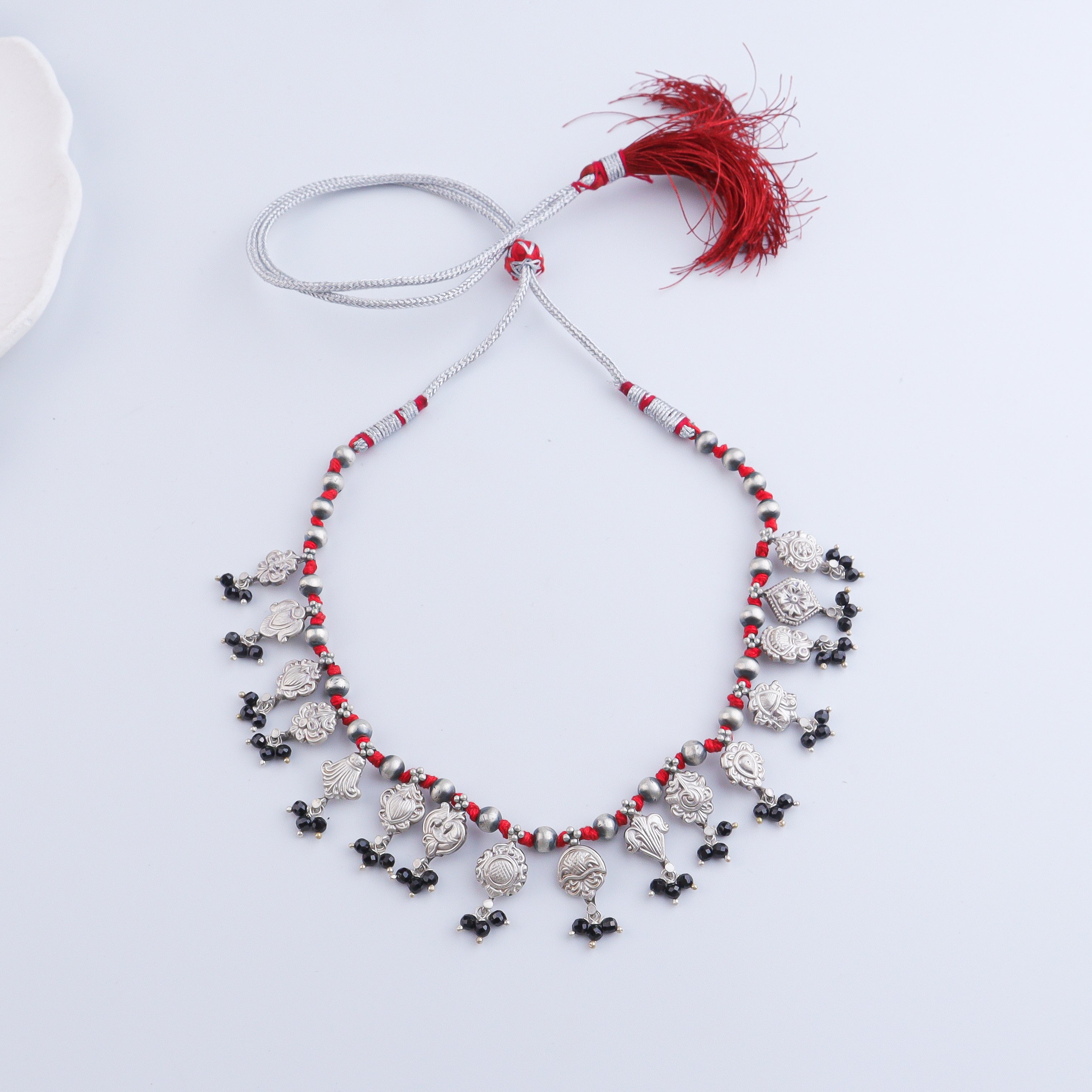 Oxidised Silver Saaj – Choker Length (Made to Order)