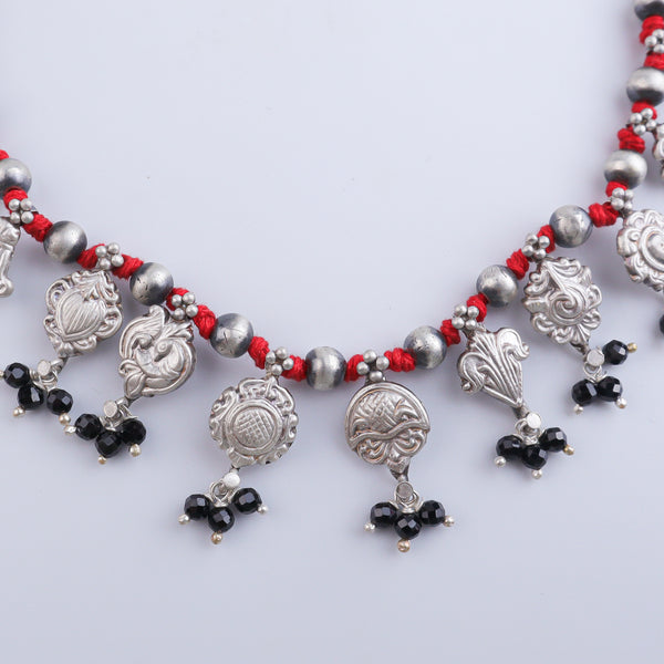 Oxidised Silver Saaj – Choker Length (Made to Order)