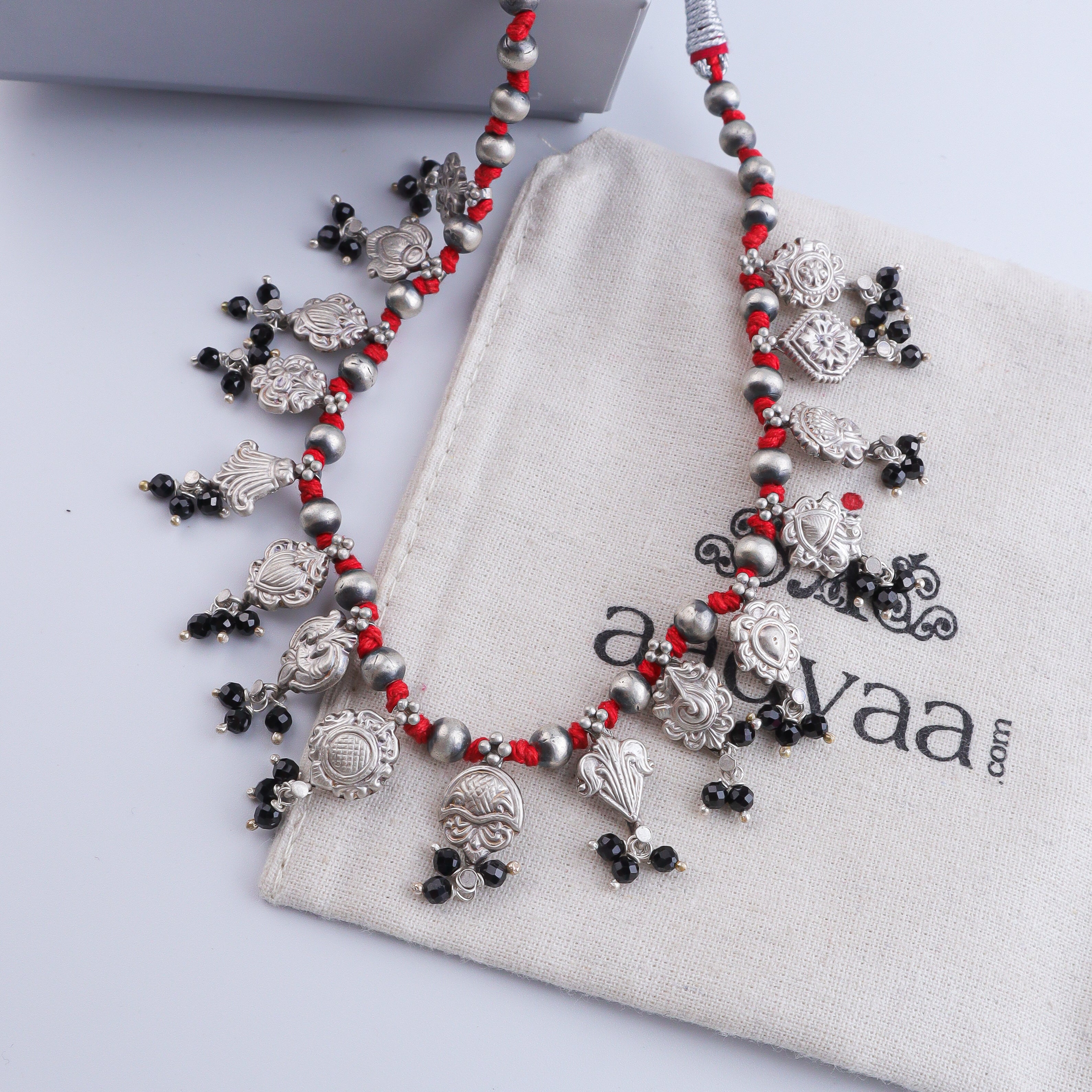 Oxidised Silver Saaj – Choker Length (Made to Order)