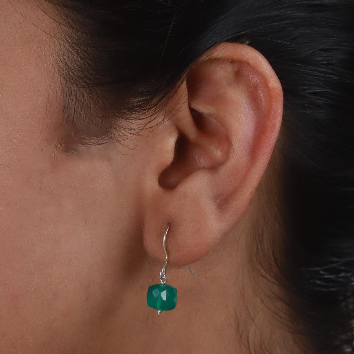 Green Onyx Silver Set