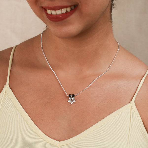 Flower Charm Mangalsutra silver jewelry