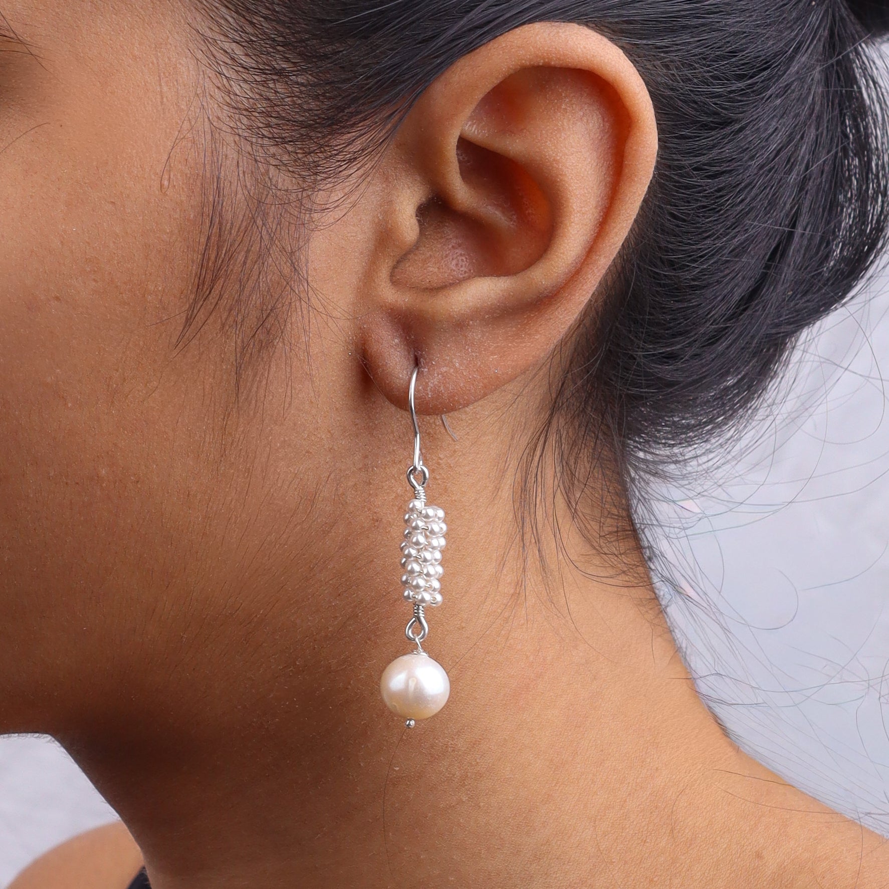Pearl Silver Earrings (Project Handmade)