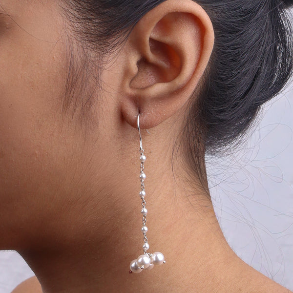 Pearl Bunch Silver Earrings (Project Handmade)