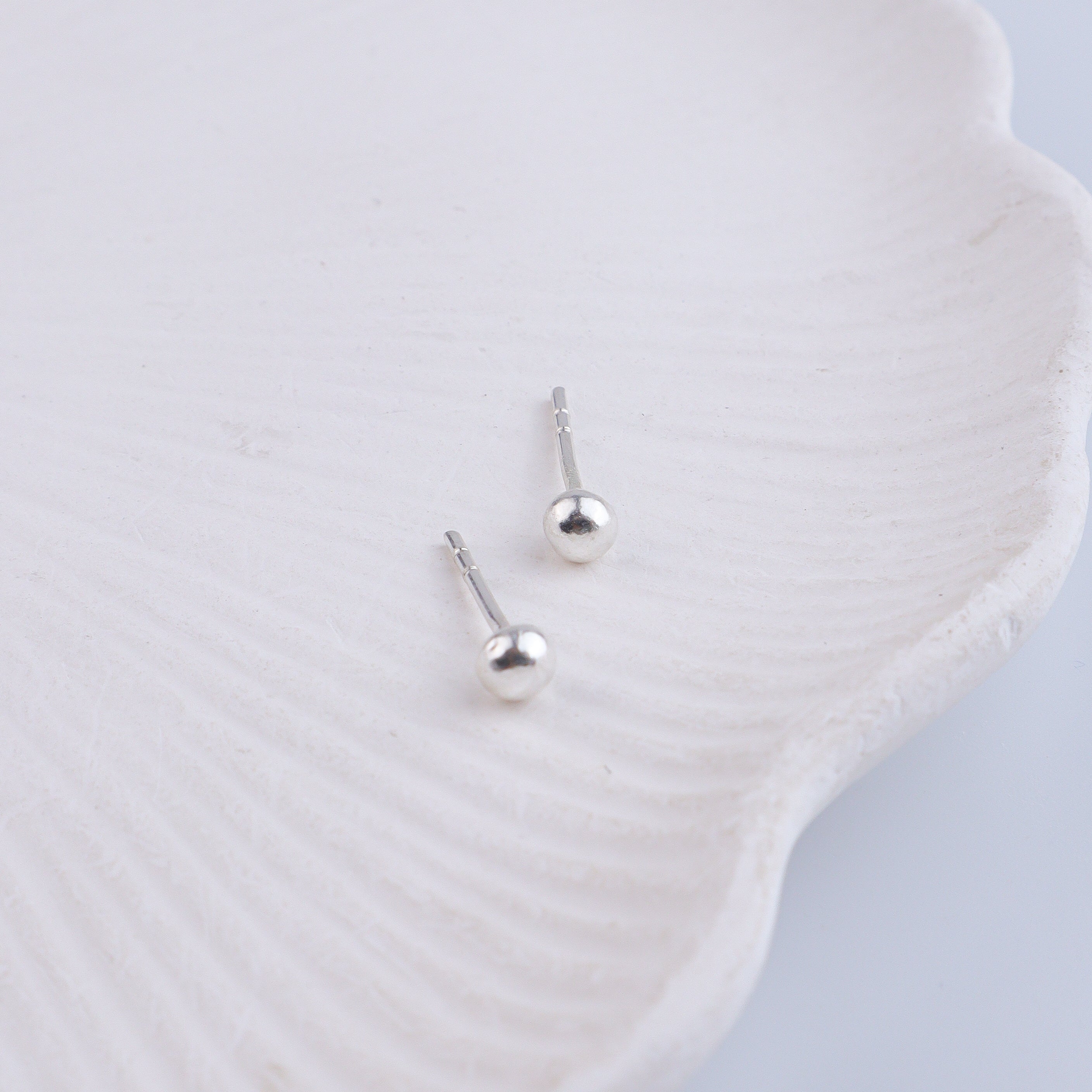 Tiny Silver Stud Earrings - Big