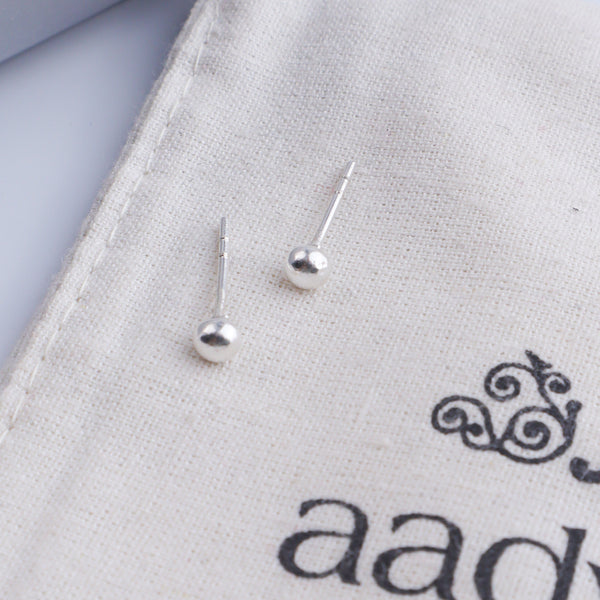 Tiny Silver Stud Earrings - Big