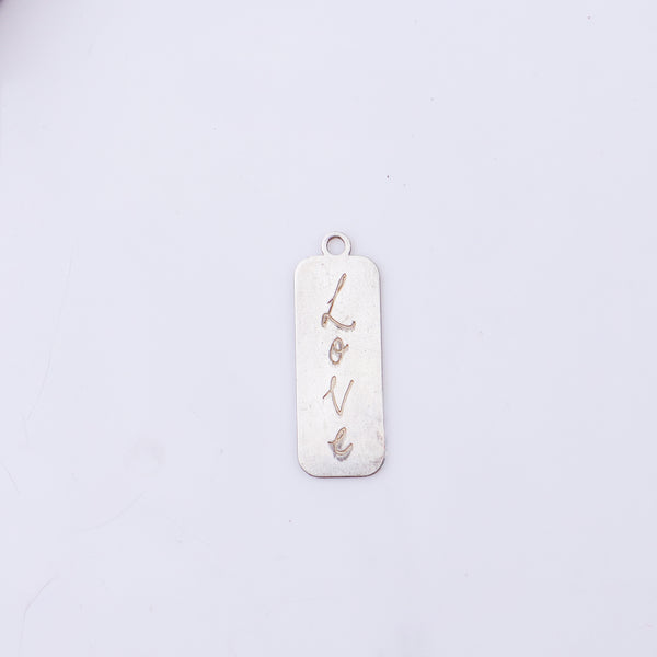 Pendant tag / Charm Tag / Dog tag ( Without chain ) - Love Engraved
