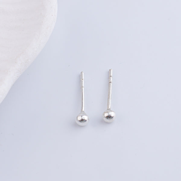 Tiny Silver Stud Earrings - Medium