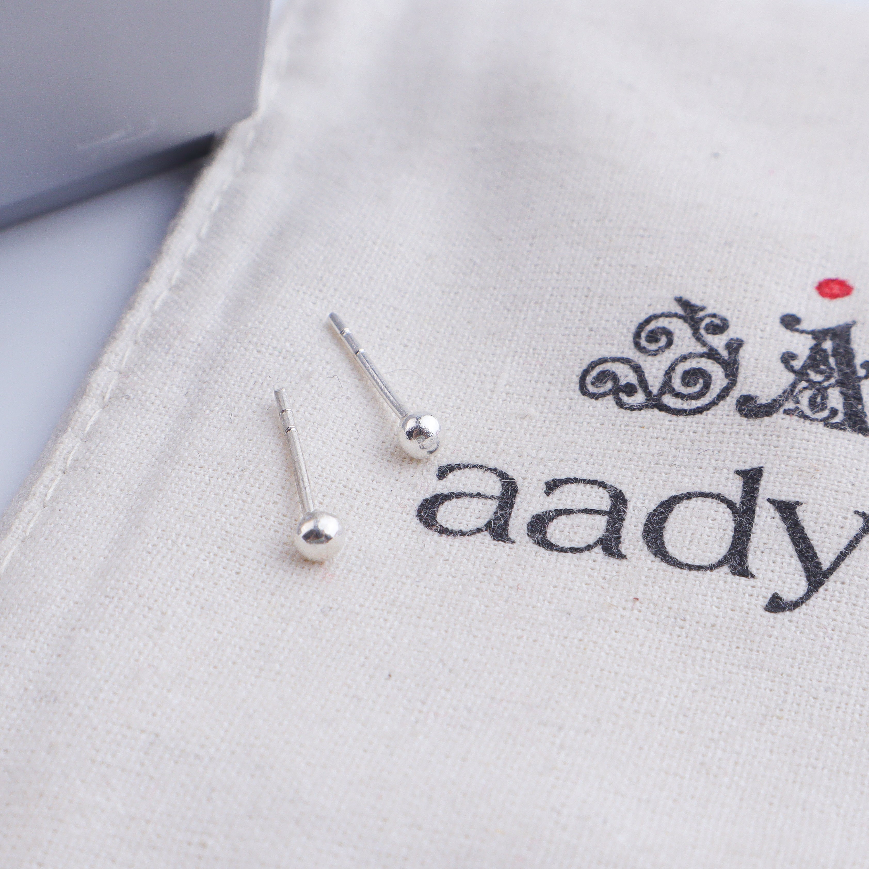 Tiny Silver Stud Earrings - Medium