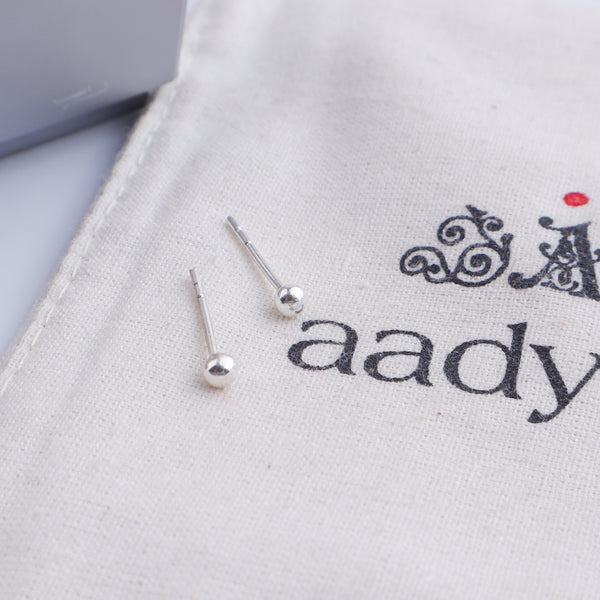 Tiny Silver Stud Earrings - Medium