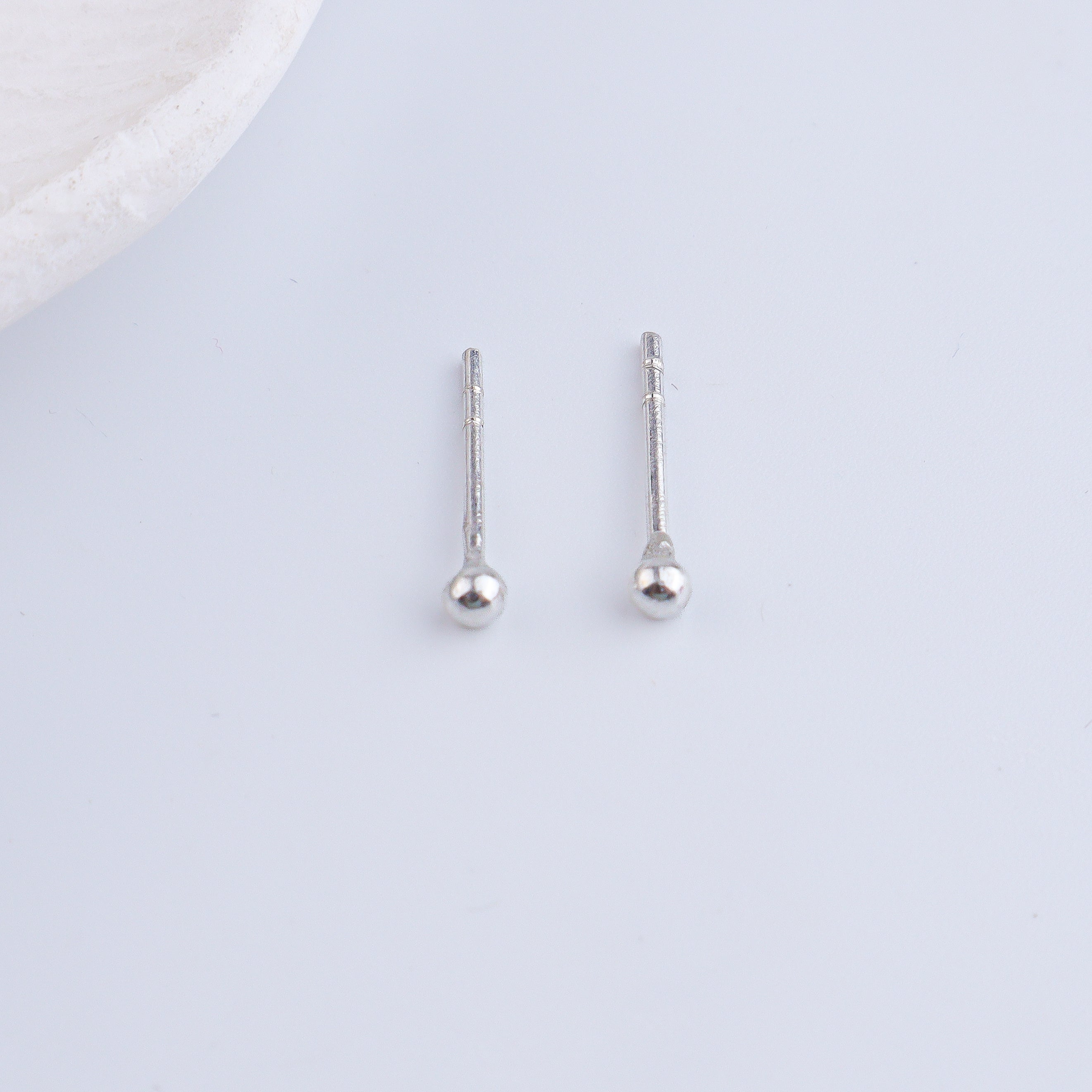 Tiny Silver Stud Earrings - Small