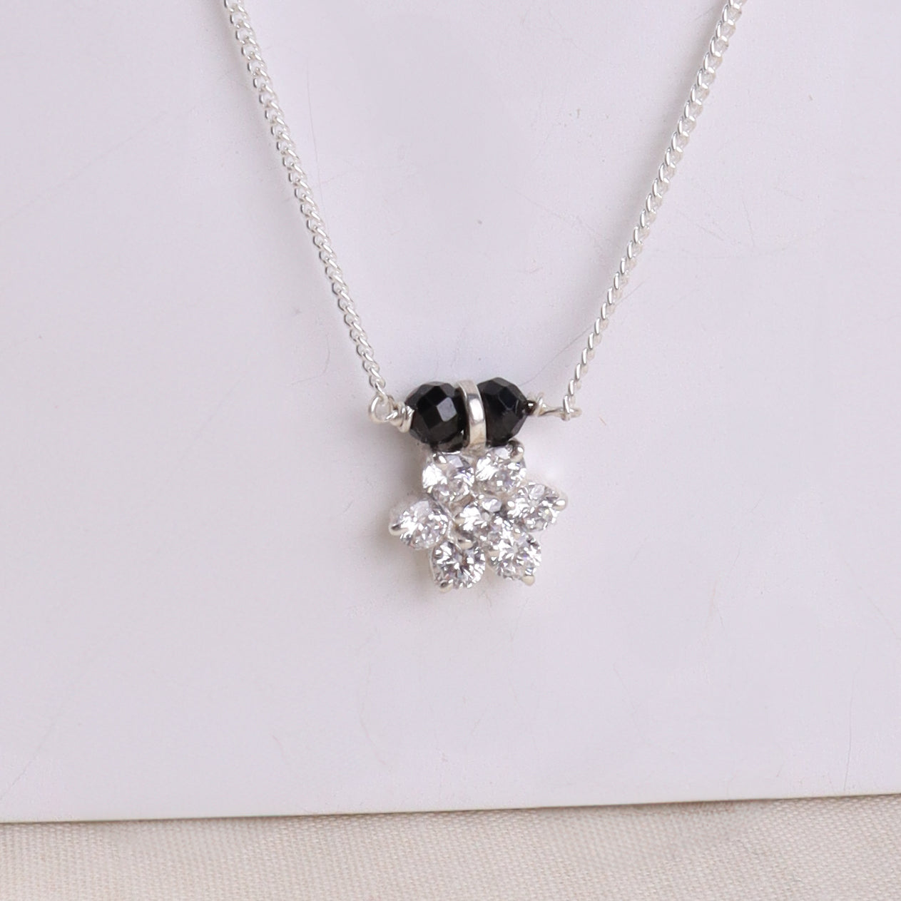Stone Studded Big Single Flower Motif Chain Mangalsutra