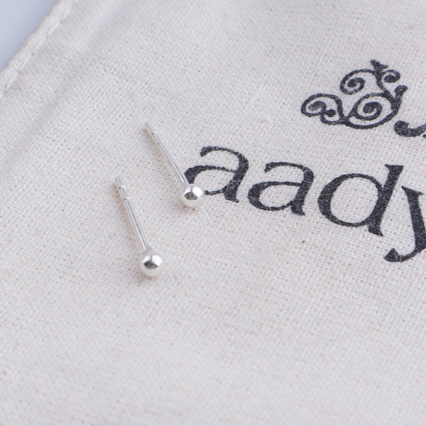 Tiny Silver Stud Earrings - Small