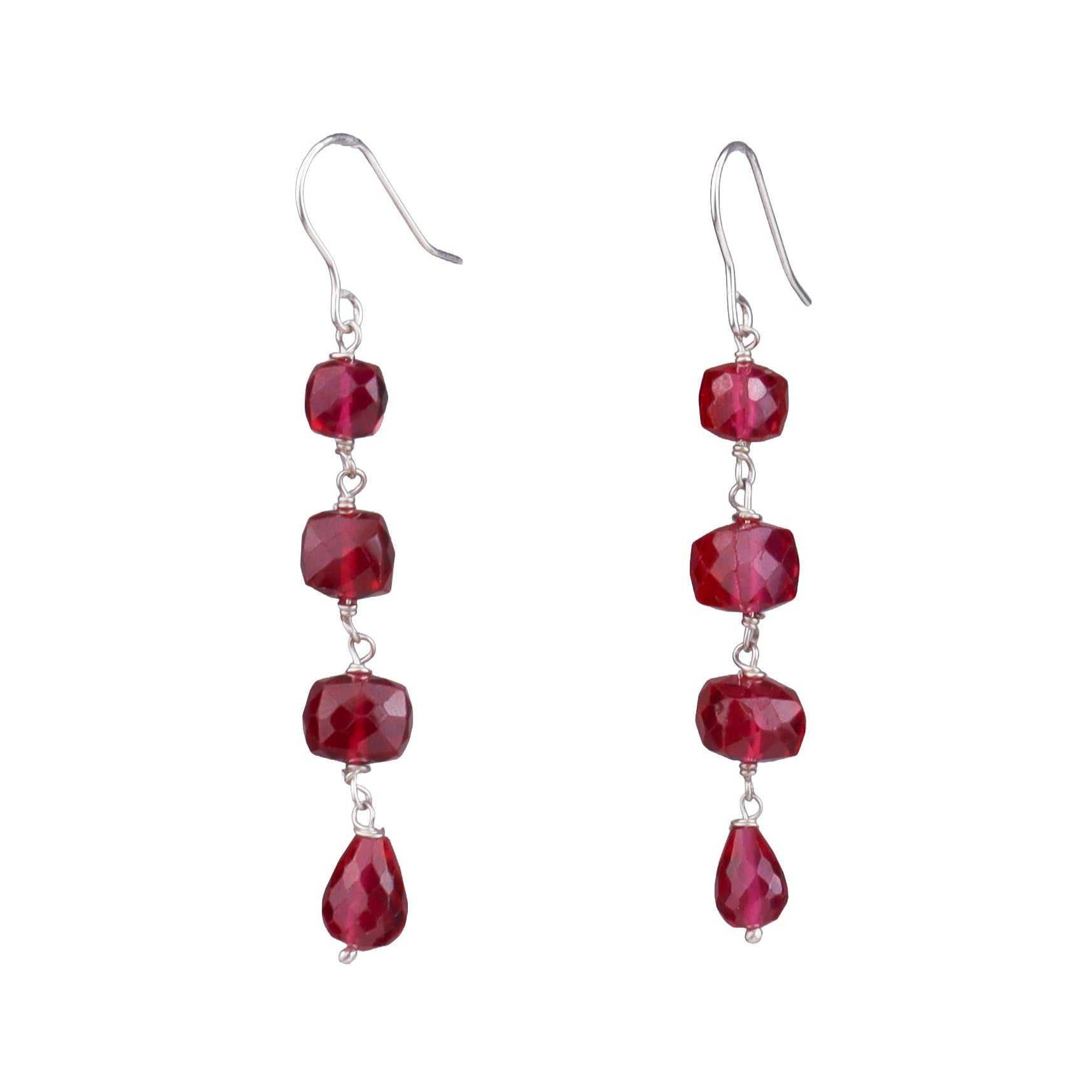Ruby Silver Earrings (Project Handmade)