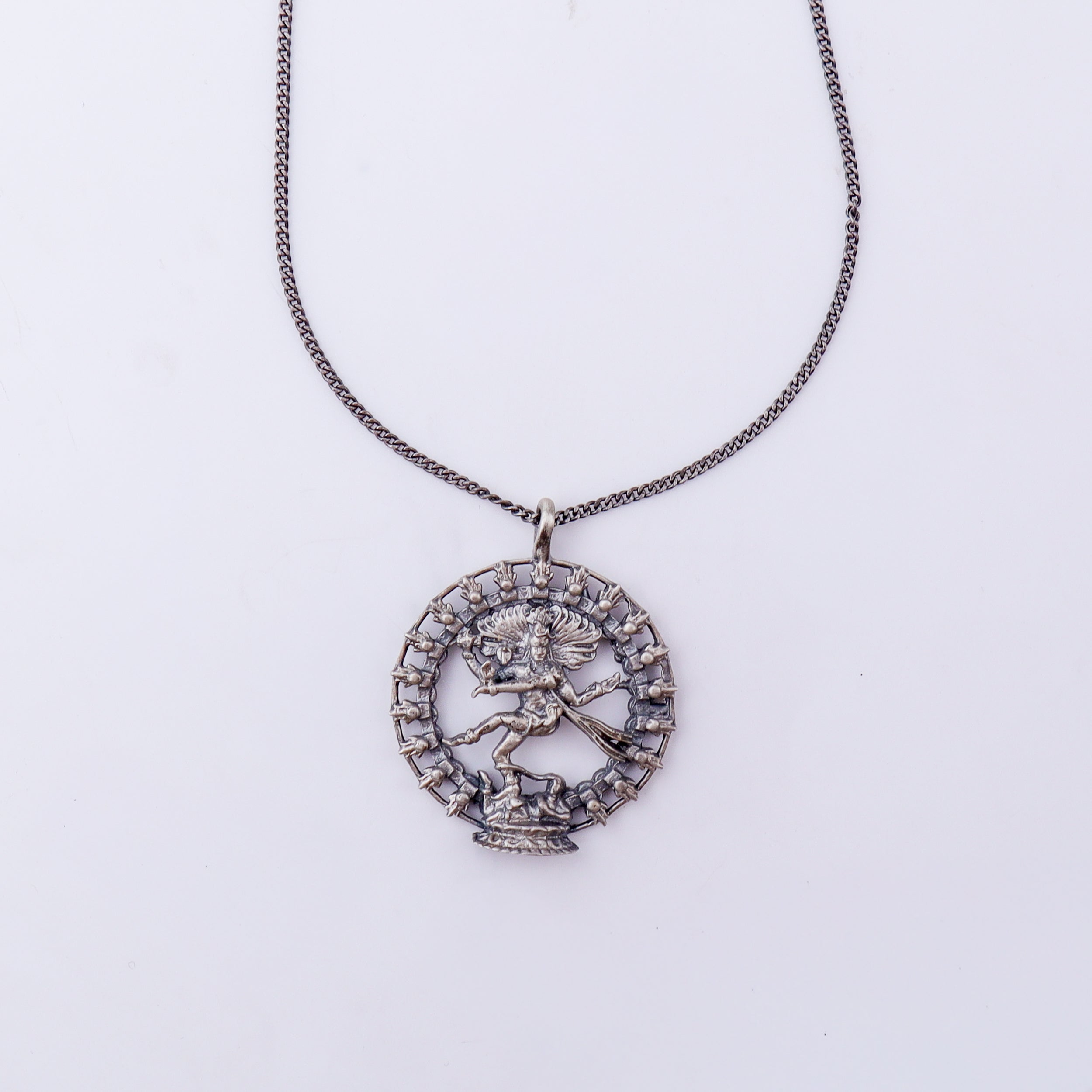Silver Nataraja Pendant with Chain