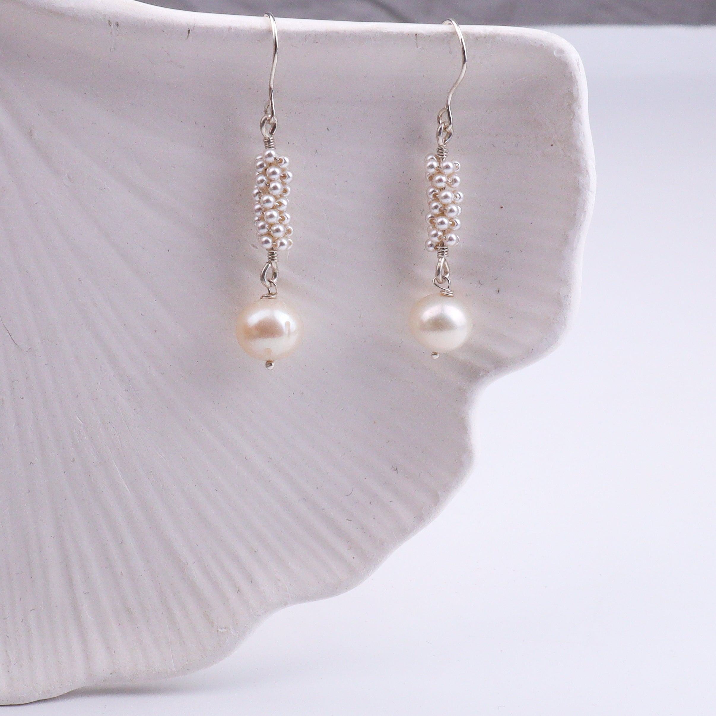 Pearl Silver Earrings (Project Handmade)