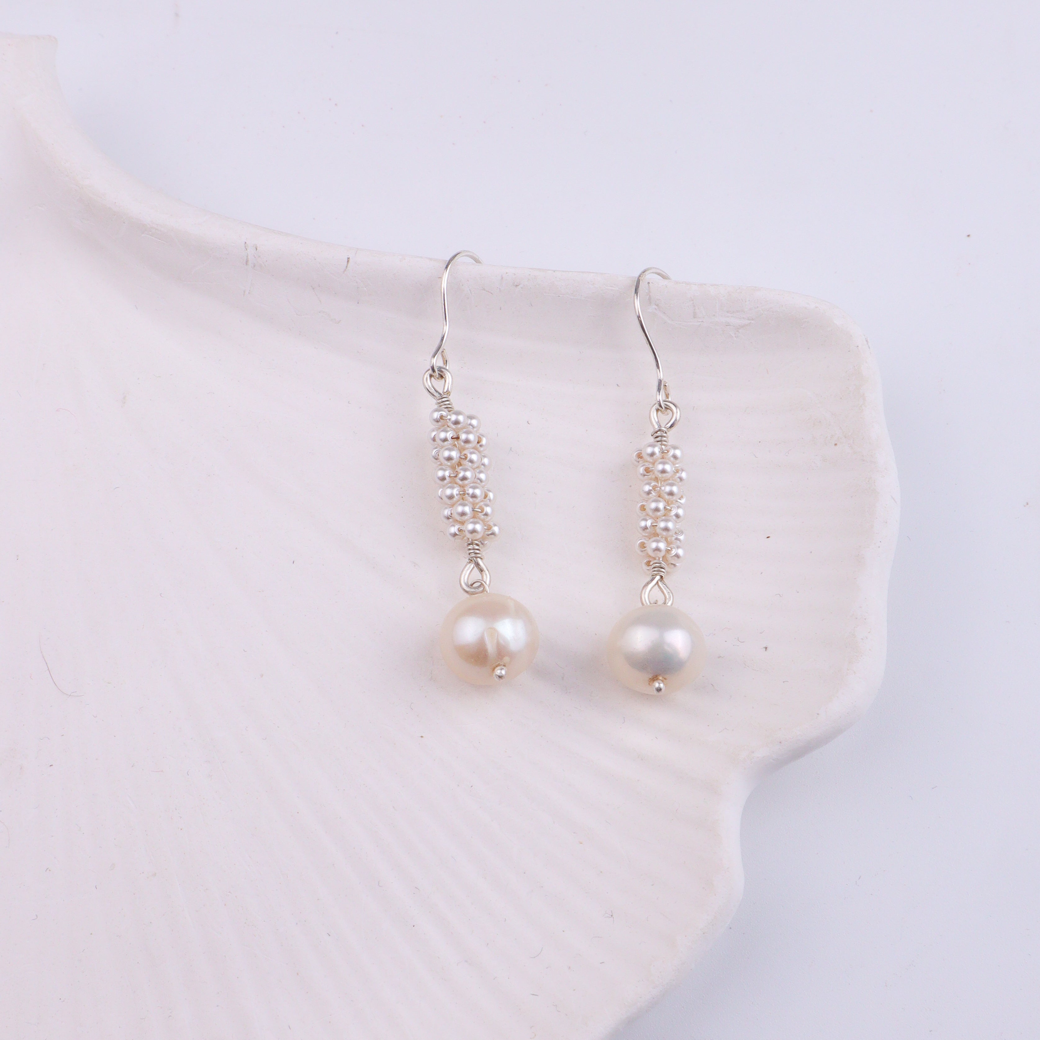 Pearl Silver Earrings (Project Handmade)