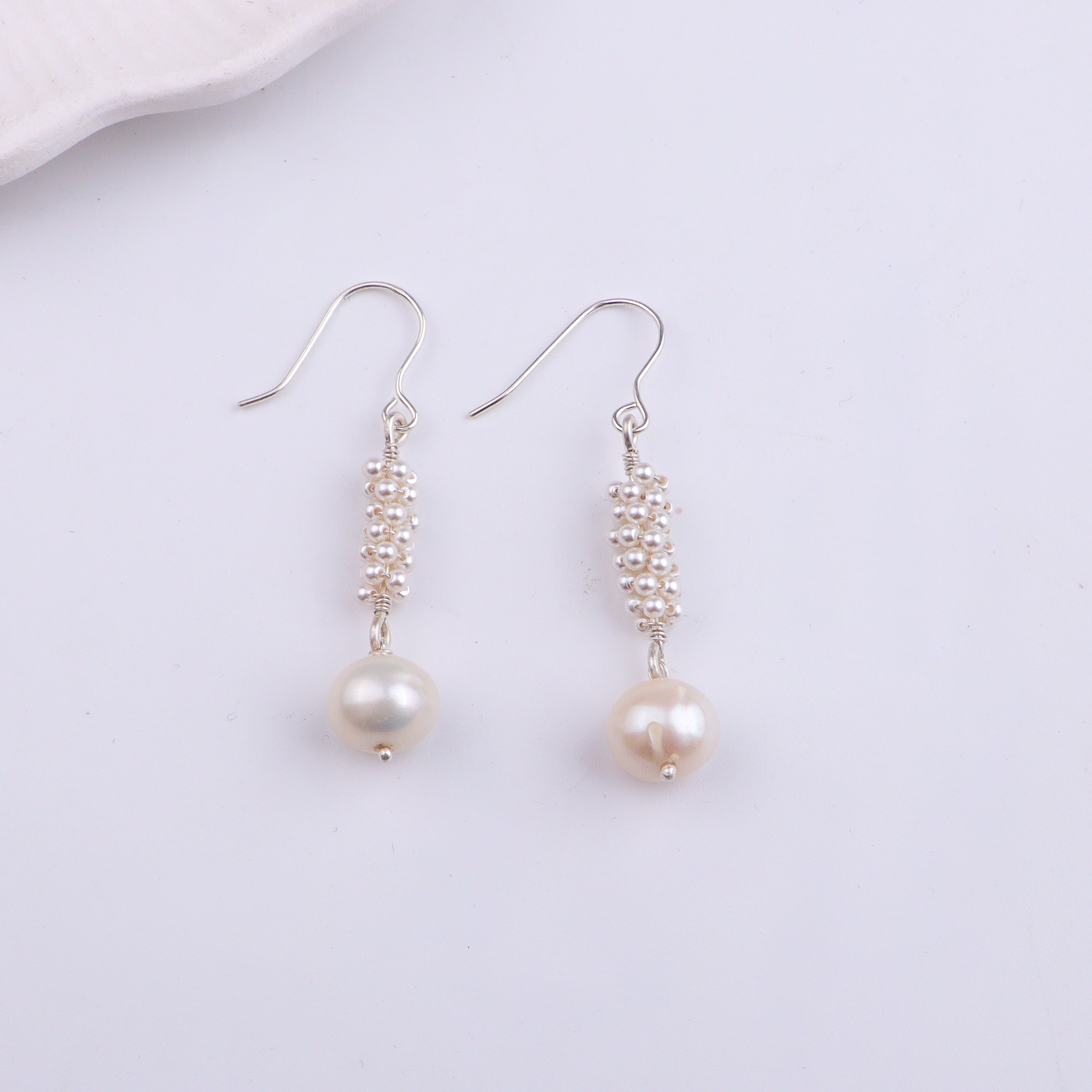 Pearl Silver Earrings (Project Handmade)
