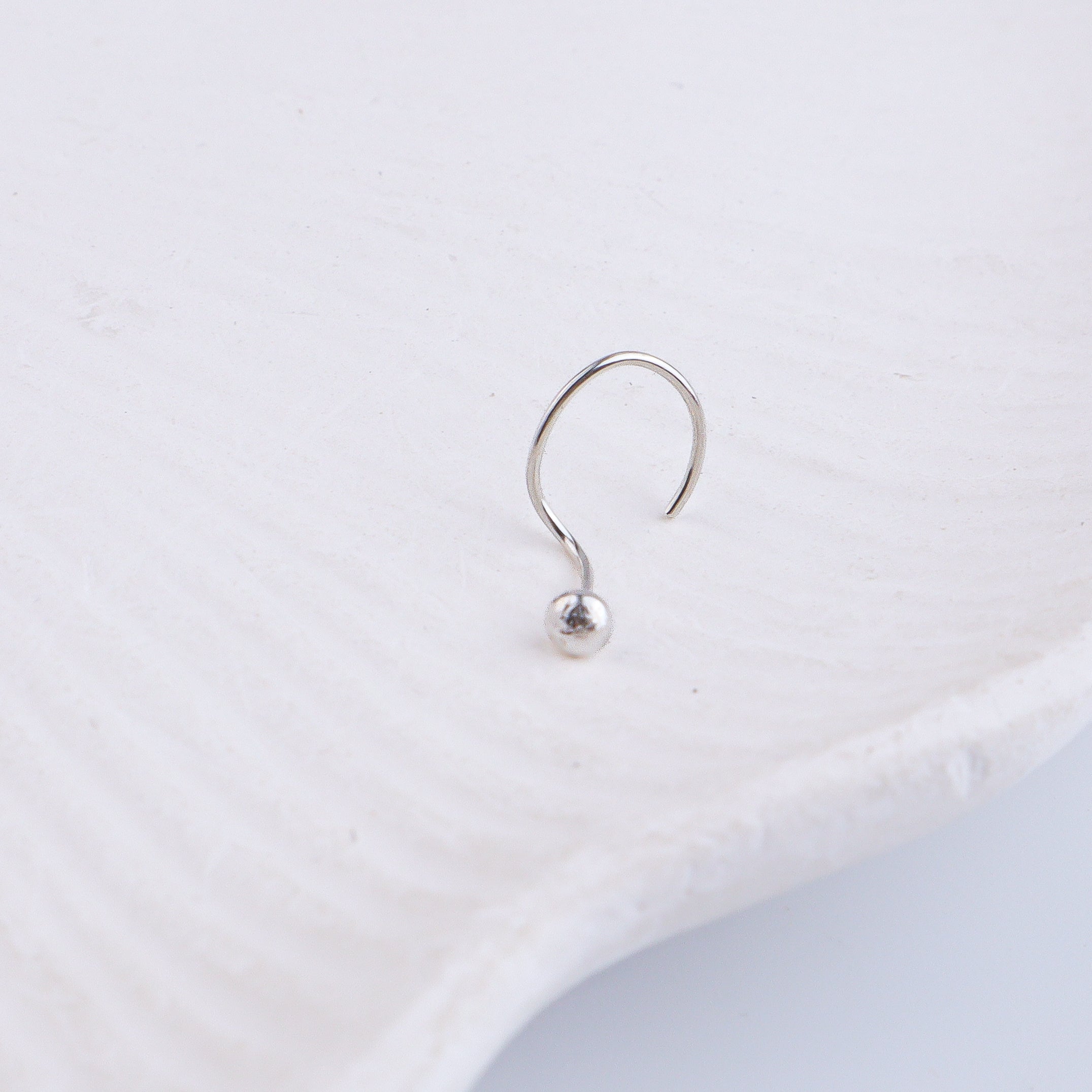 Tiny Silver Nose Pin - Big (Pierced)