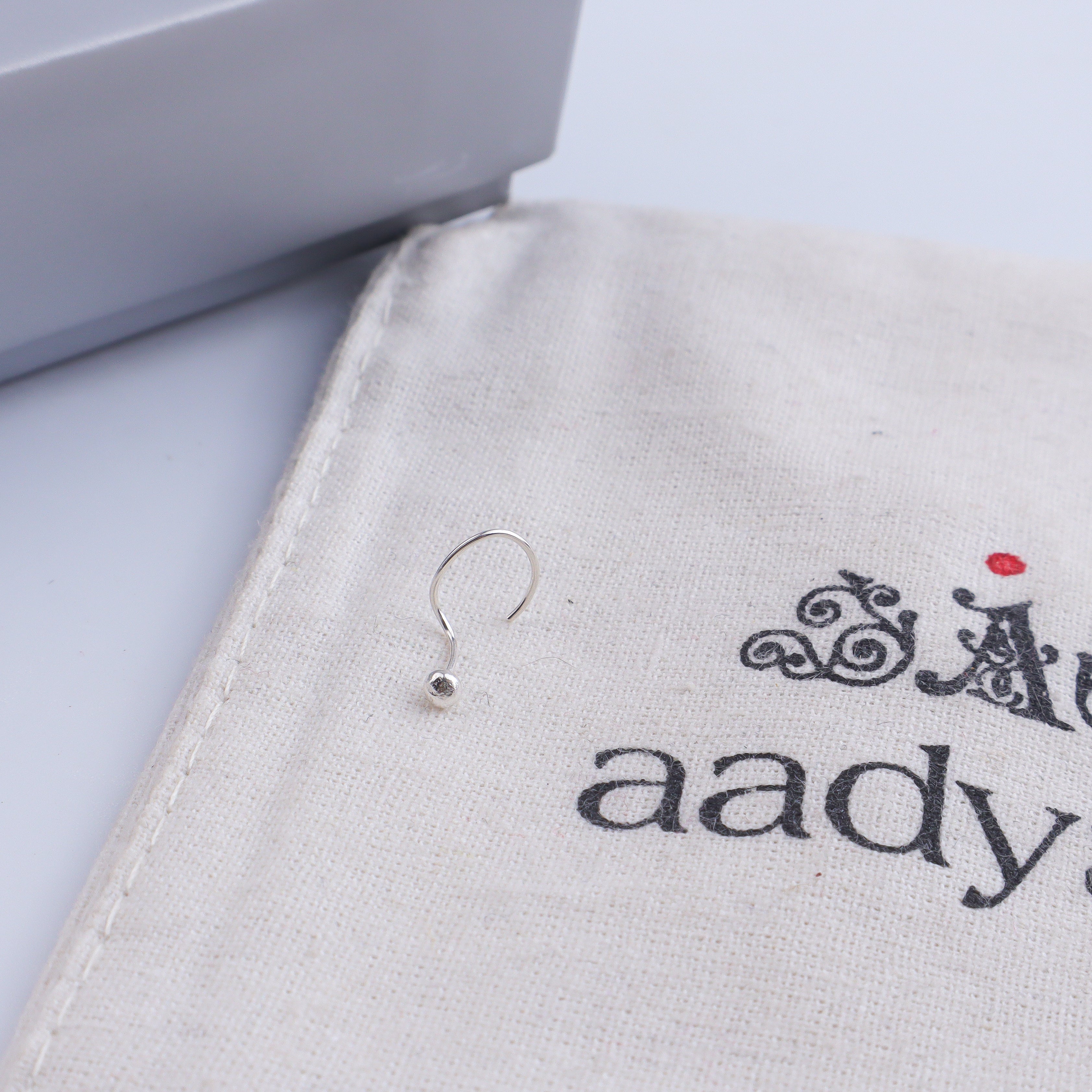 Tiny Silver Nose Pin - Big (Pierced)