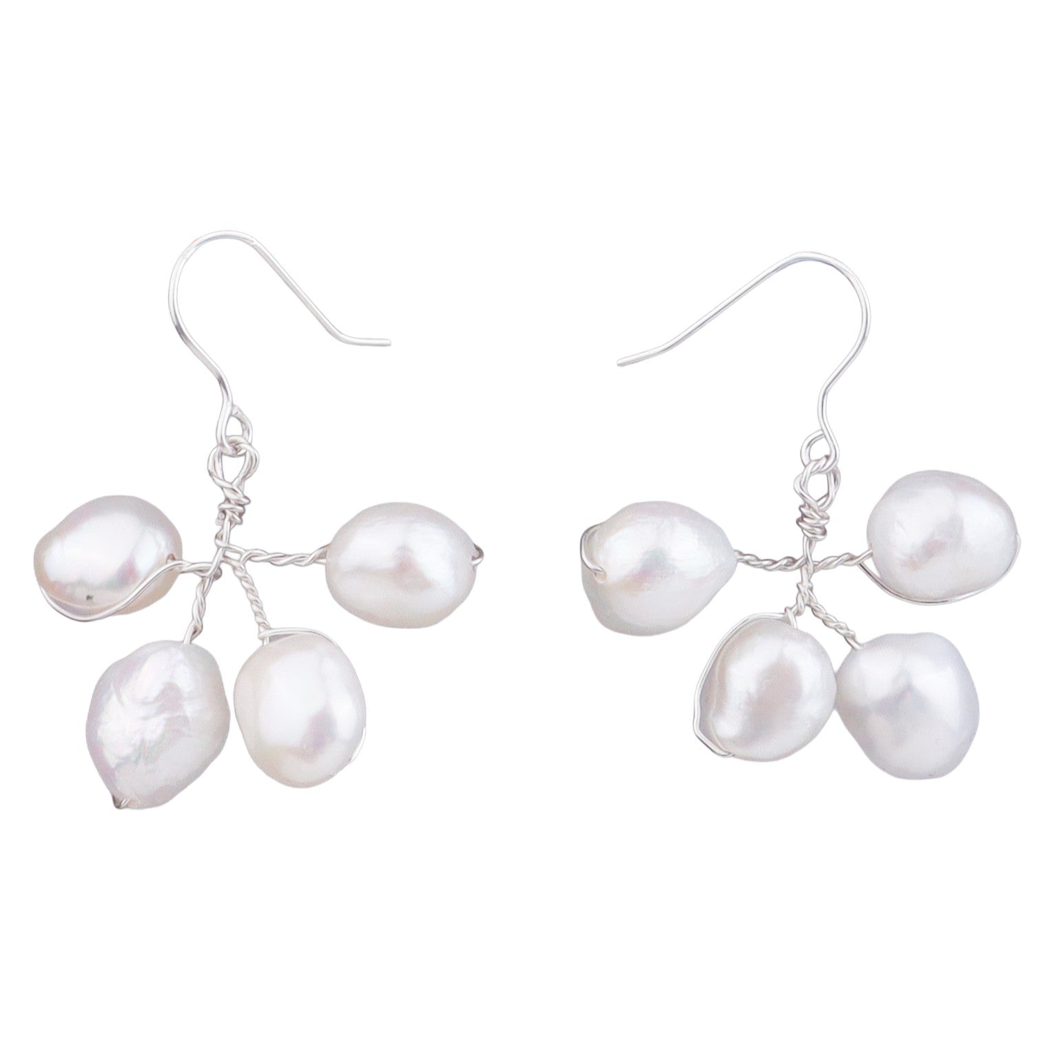 Freshwater Pearl Silver Earrings (Project Handmade)