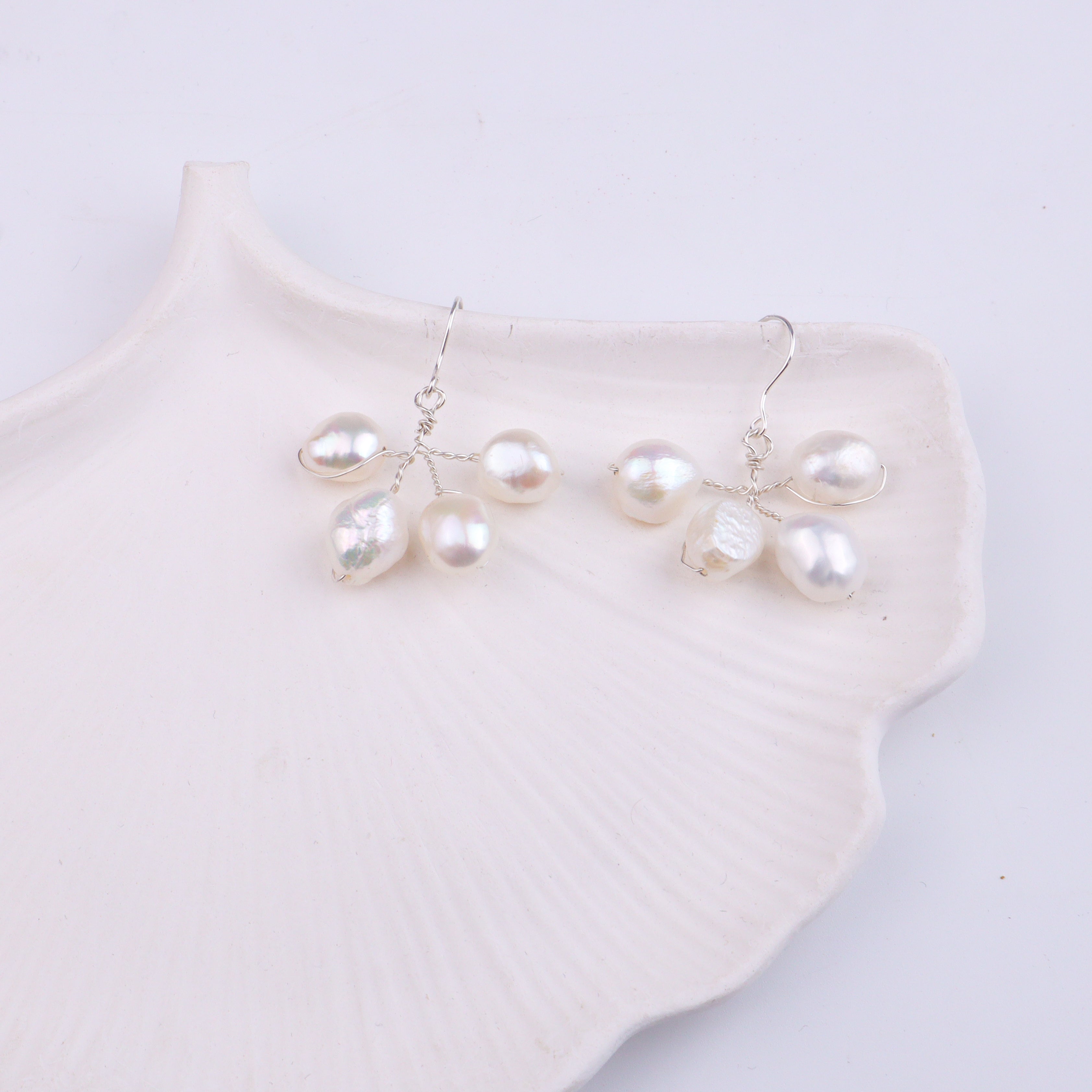 Freshwater Pearl Silver Earrings (Project Handmade)