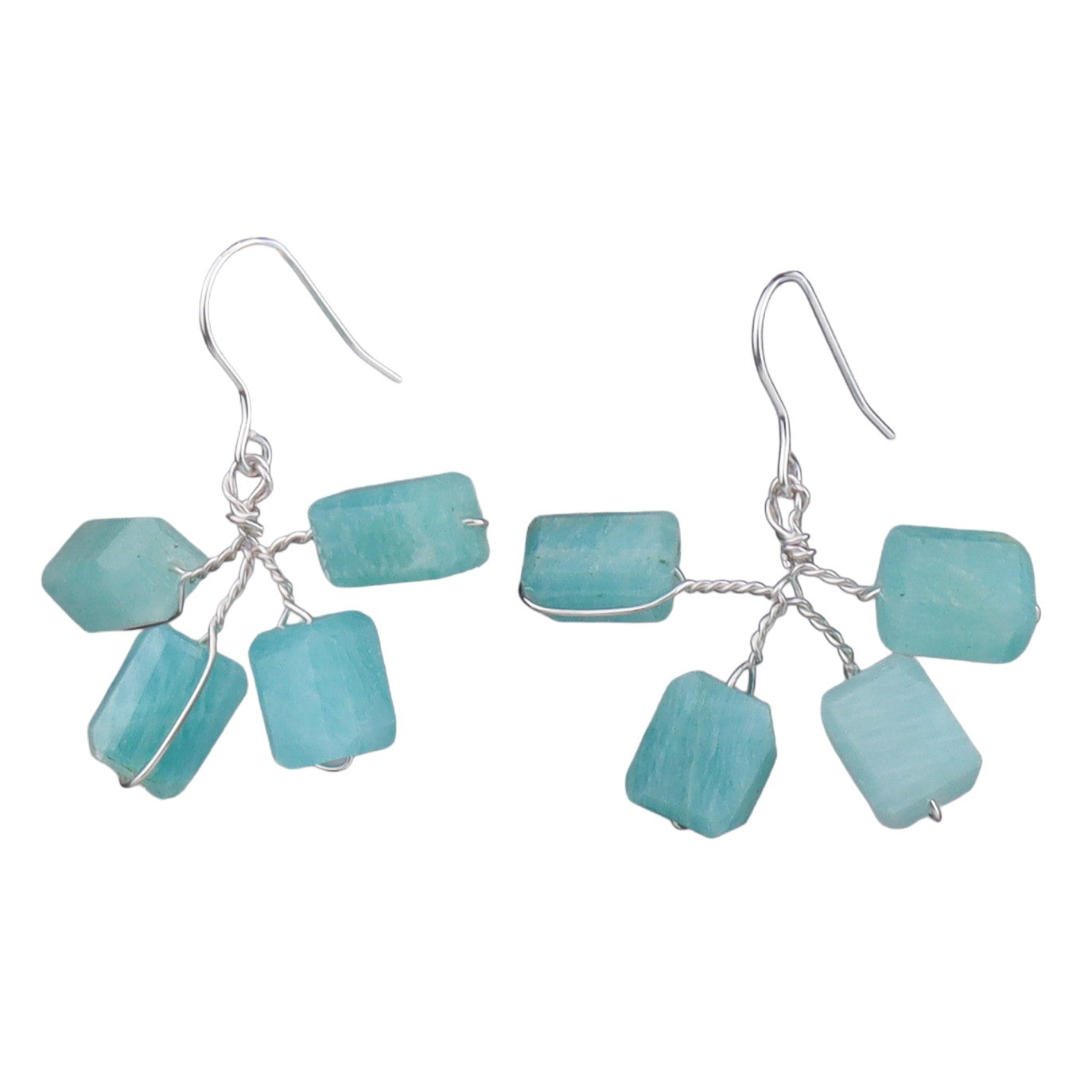 Amazonite Silver Earrings (Project Handmade)