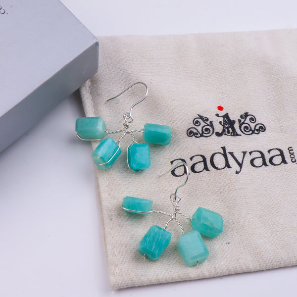 Amazonite Silver Earrings (Project Handmade)