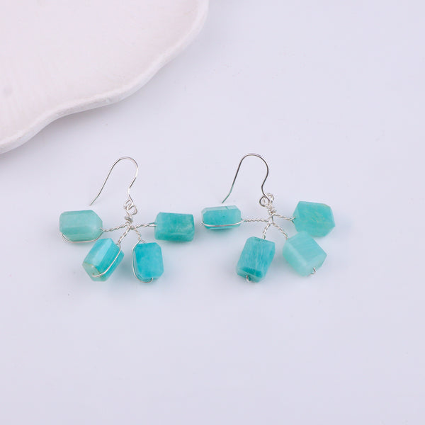 Amazonite Silver Earrings (Project Handmade)