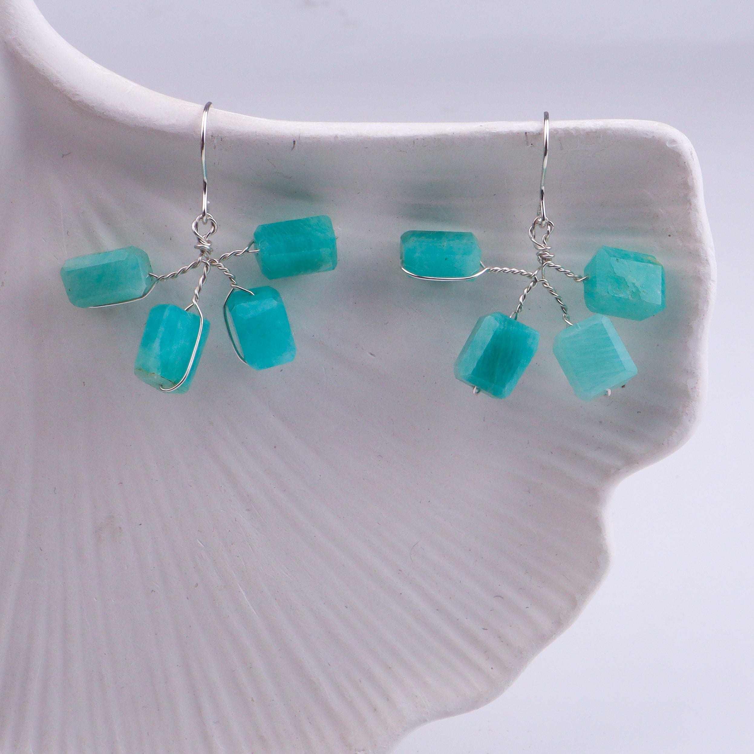 Amazonite Silver Earrings (Project Handmade)