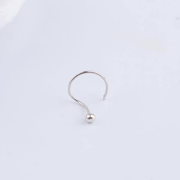 Tiny Silver Nose Pin - Medium (Pierced)