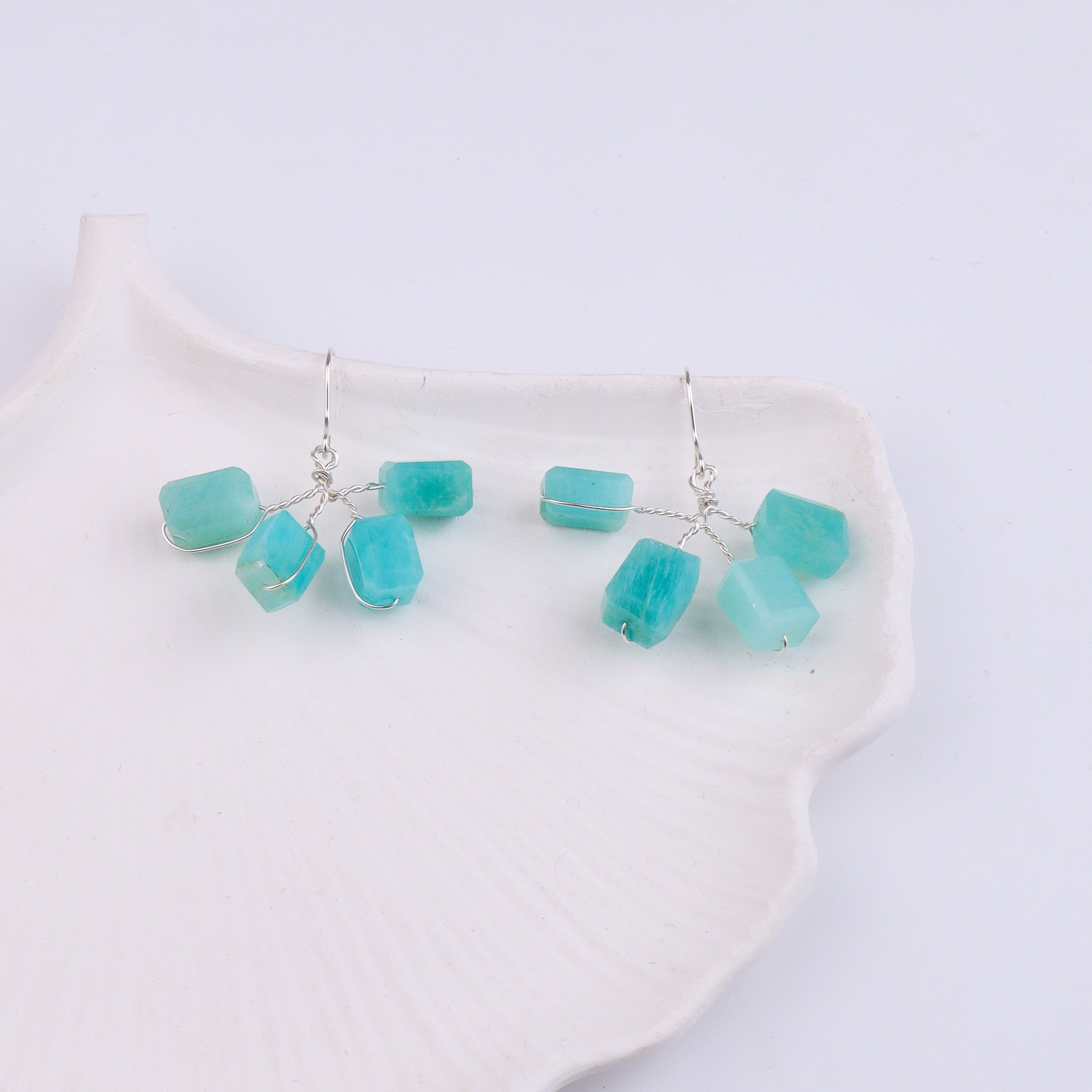 Amazonite Silver Earrings (Project Handmade)