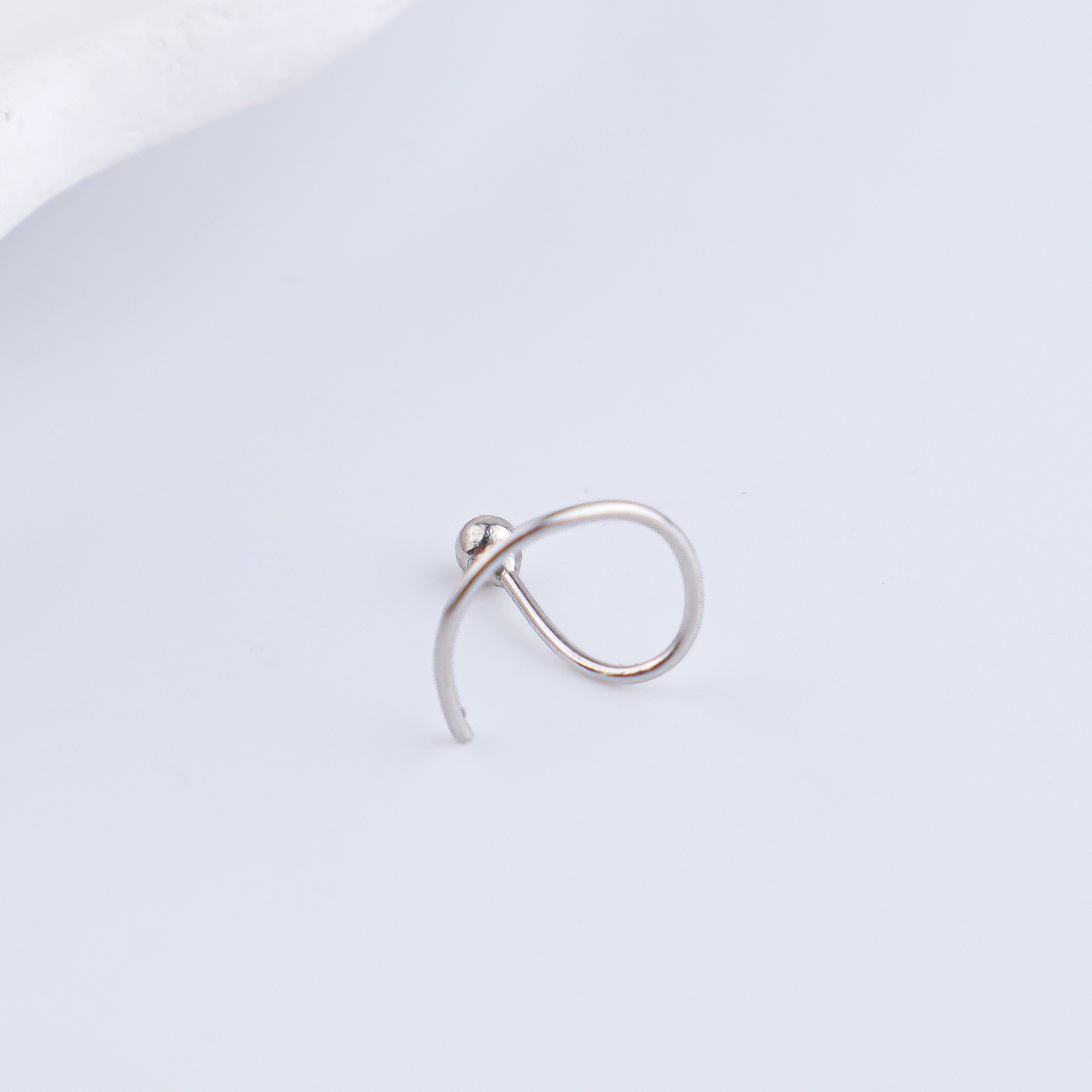 Tiny Silver Nose Pin - Medium (Pierced)