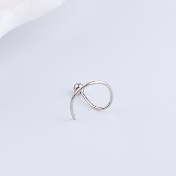 Tiny Silver Nose Pin - Medium (Pierced)